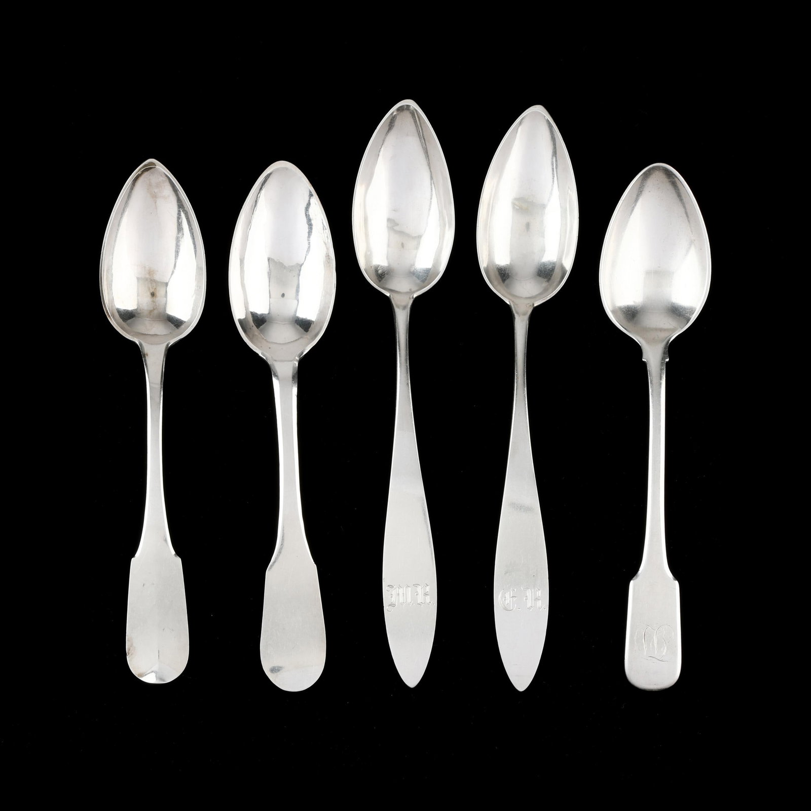 Five Antique Continental Silver Tablespoons (1 of 4)