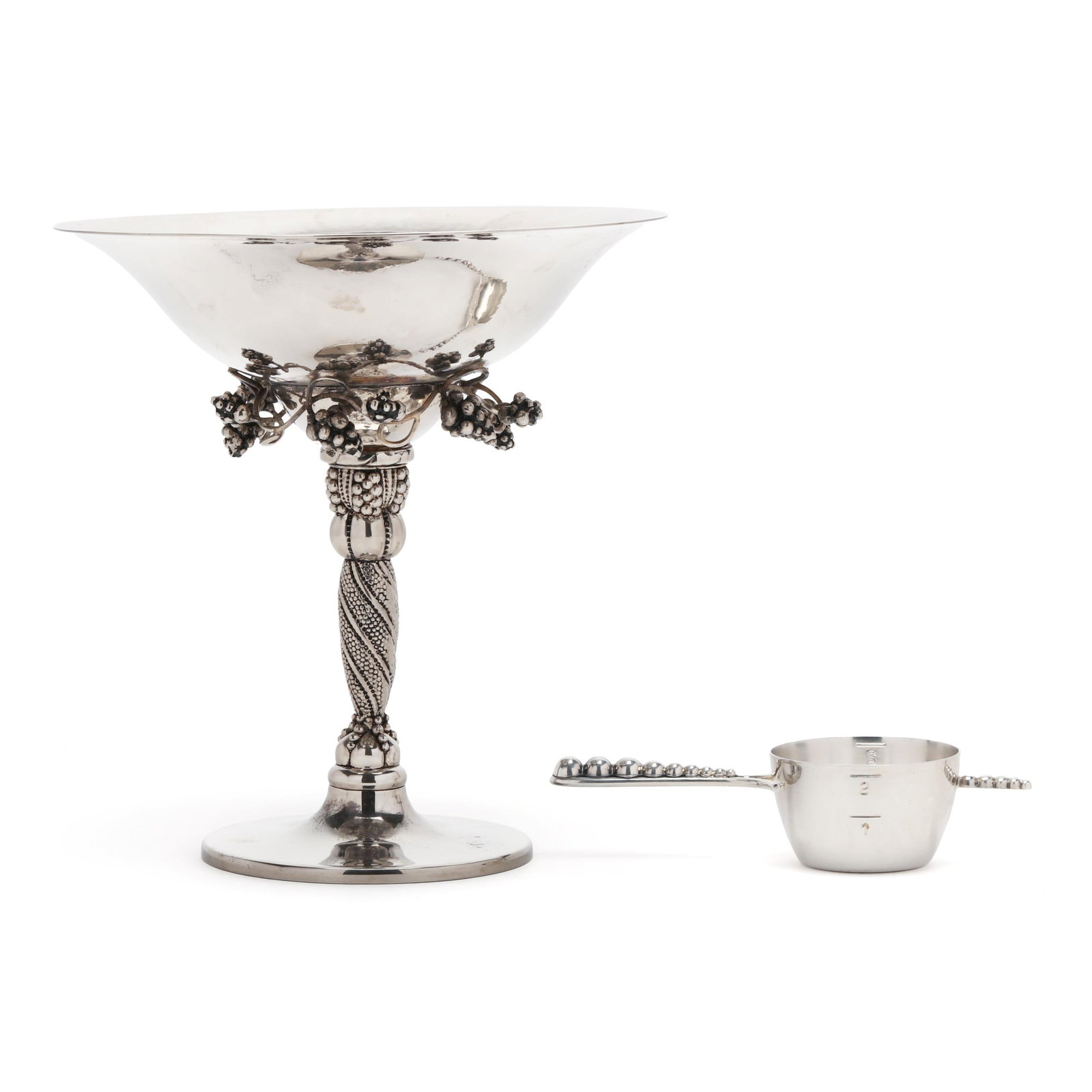 After Georg Jensen, Silver-Plated Compote and Danish Jigger (1 of 11)