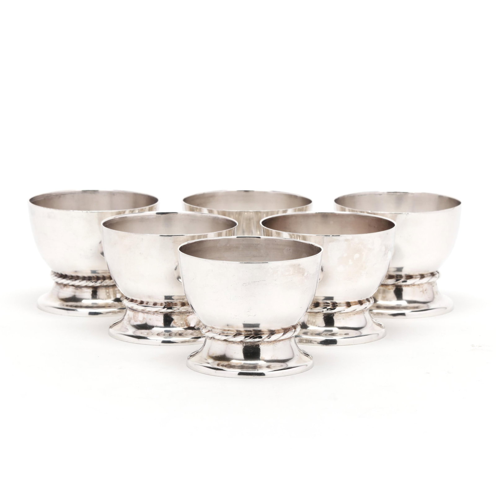Set of Six Mexican Sterling Silver Cups, Mark of William Spratling (1 of 5)