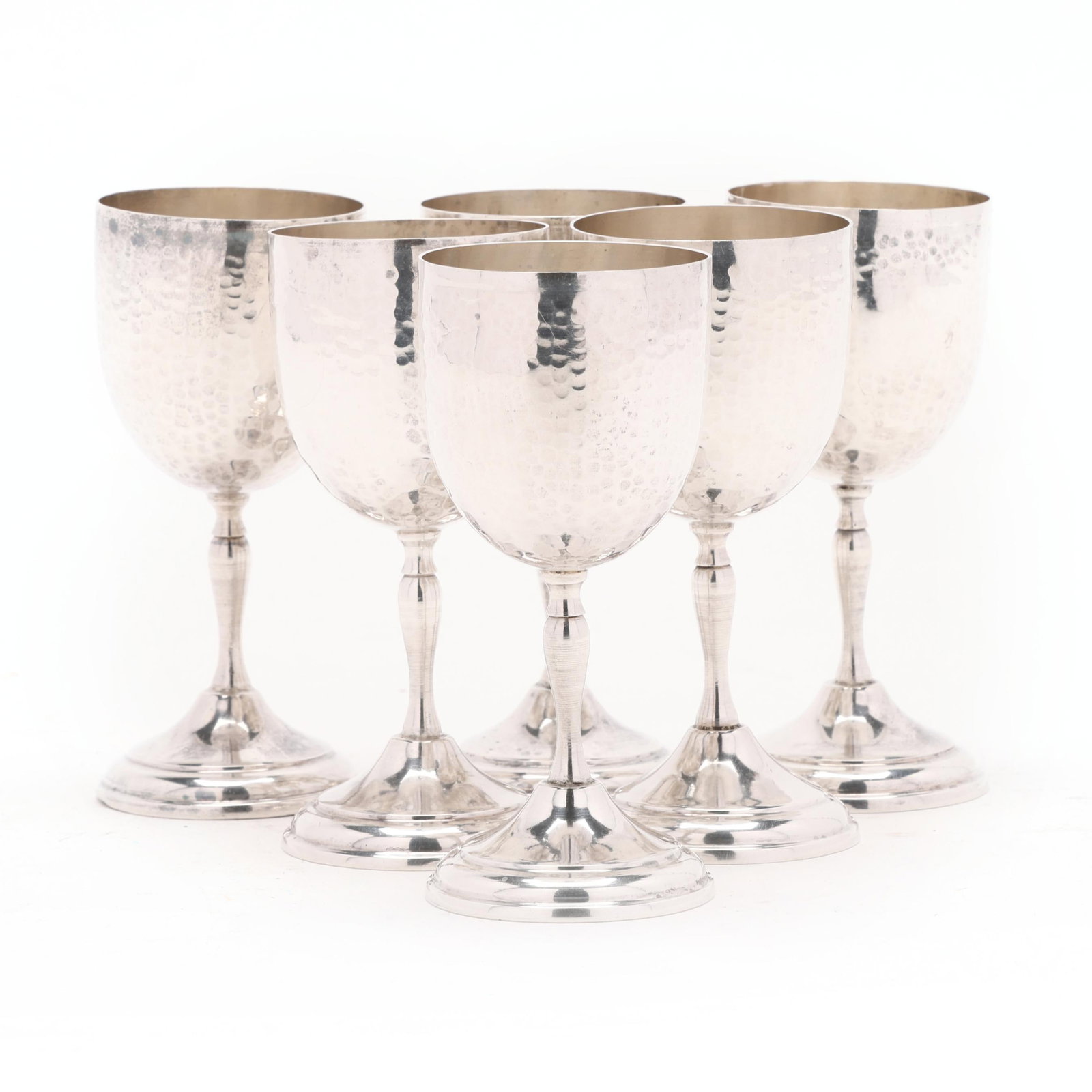 Set of Six Colombian Silver Cordial Goblets (1 of 4)