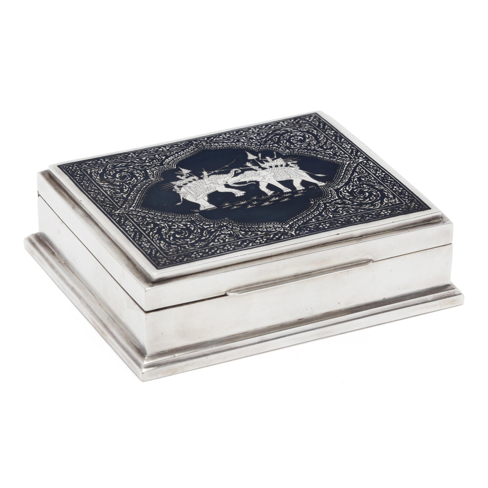 Thai Sterling Silver and Niello Cigar Box (1 of 6)
