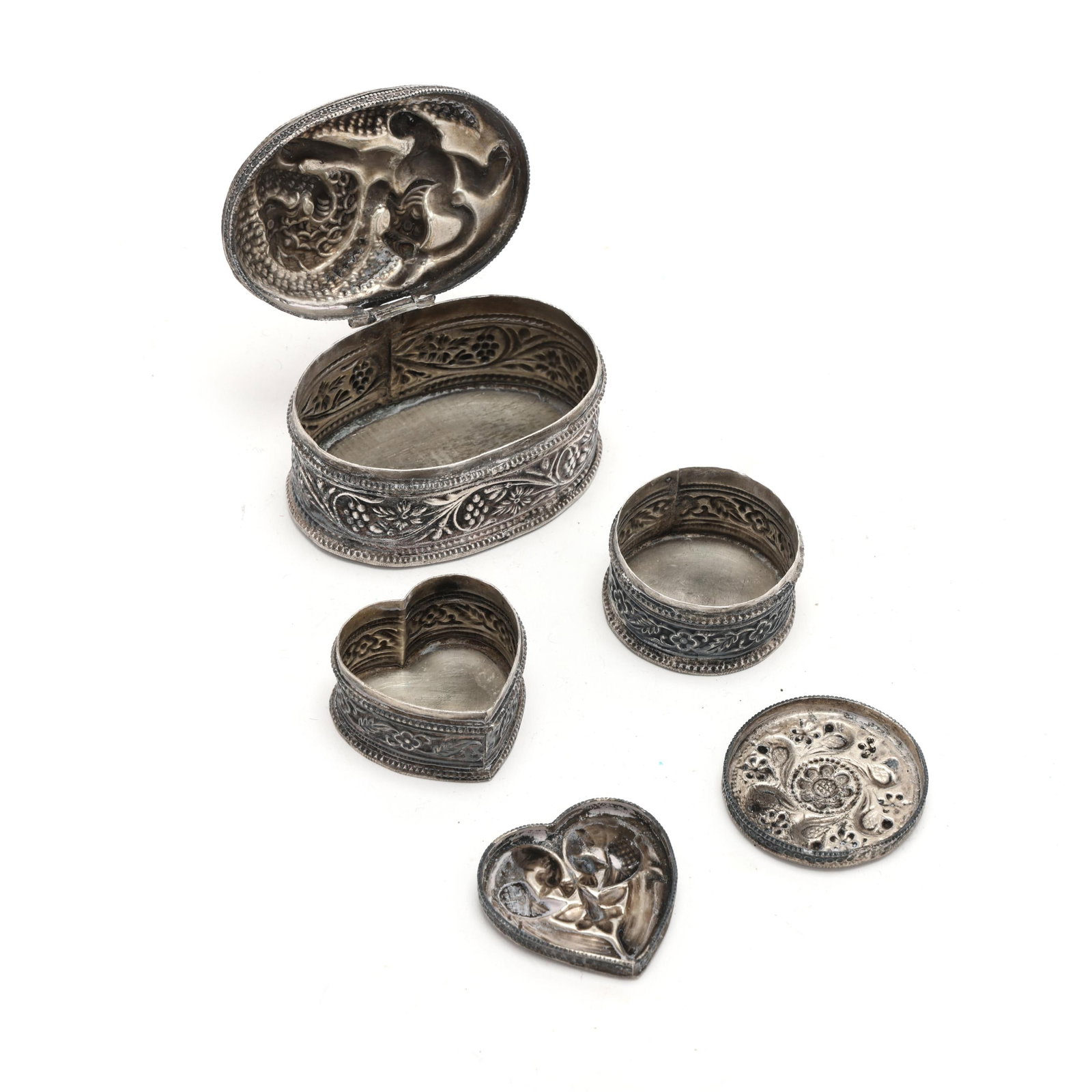 Three Indian Silver Patch and Trinket Boxes - 2