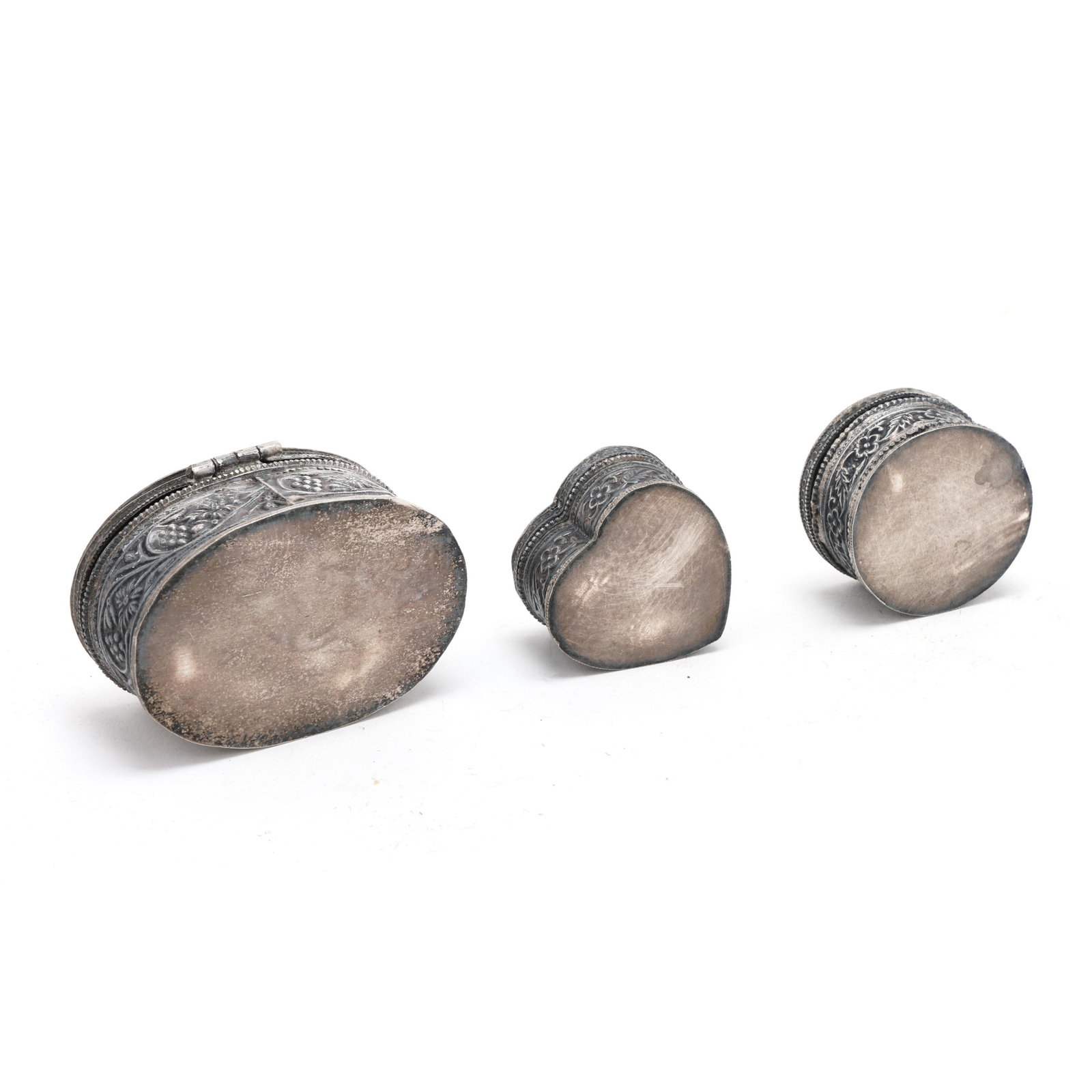 Three Indian Silver Patch and Trinket Boxes - 3