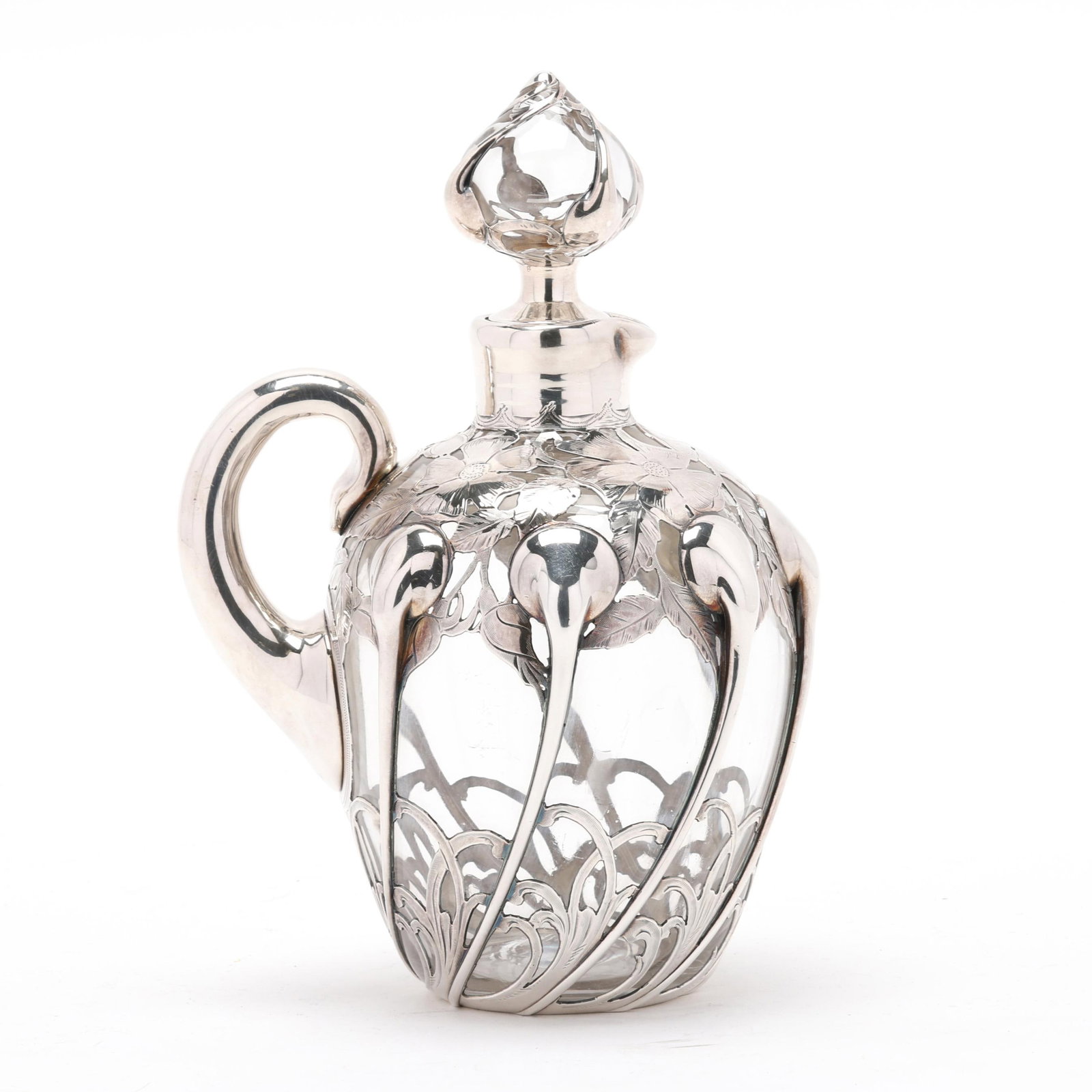 Silver Deposit and Clear Glass Cruet Jug (1 of 6)