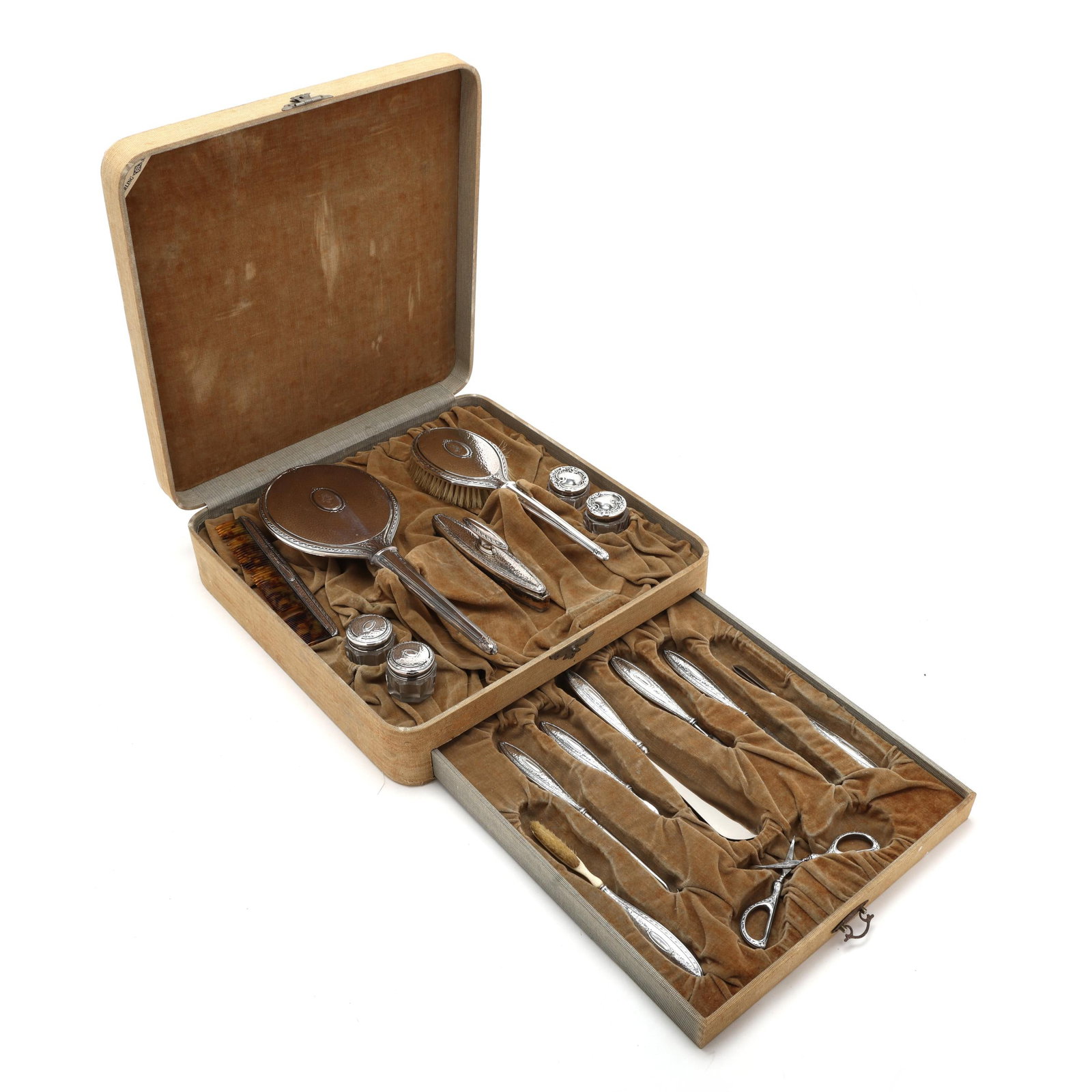 Antique American Cased Sterling Silver Vanity Set (1 of 20)