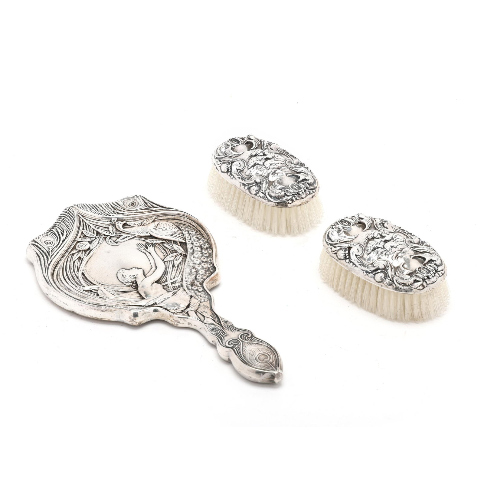 Assembled Art Nouveau Sterling Silver Vanity Set (1 of 7)