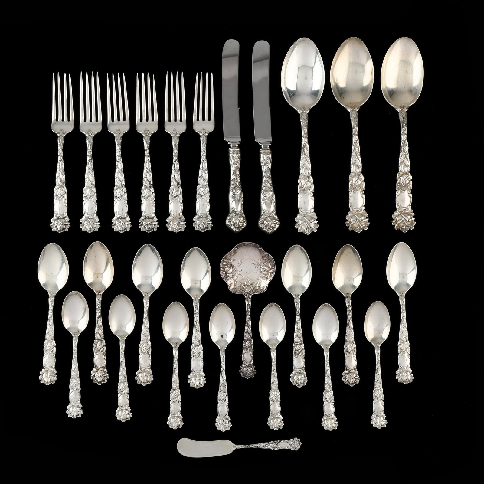Collection of Alvin Bridal Rose Sterling Silver Flatware (1 of 5)
