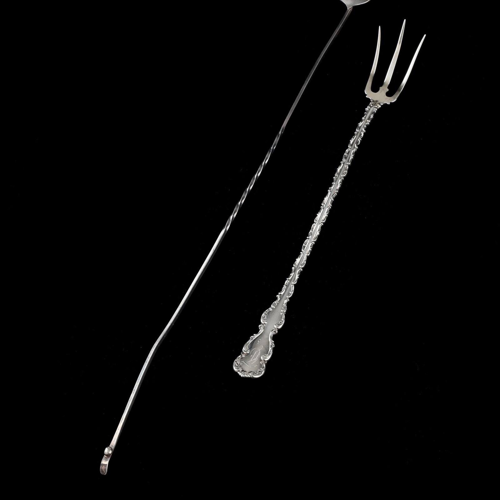 Two Long Handled Silver Flatware Servers - 2