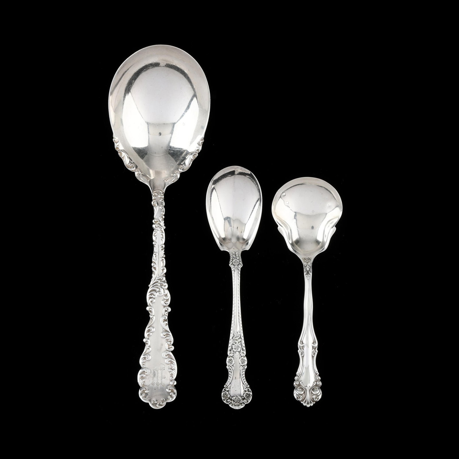 Three Sterling Silver Serving Spoons (1 of 3)