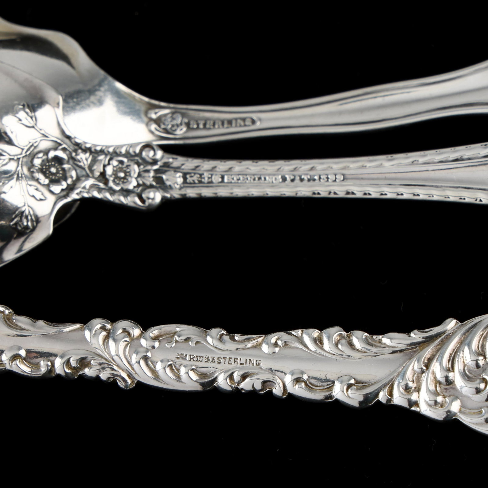 Three Sterling Silver Serving Spoons - 3