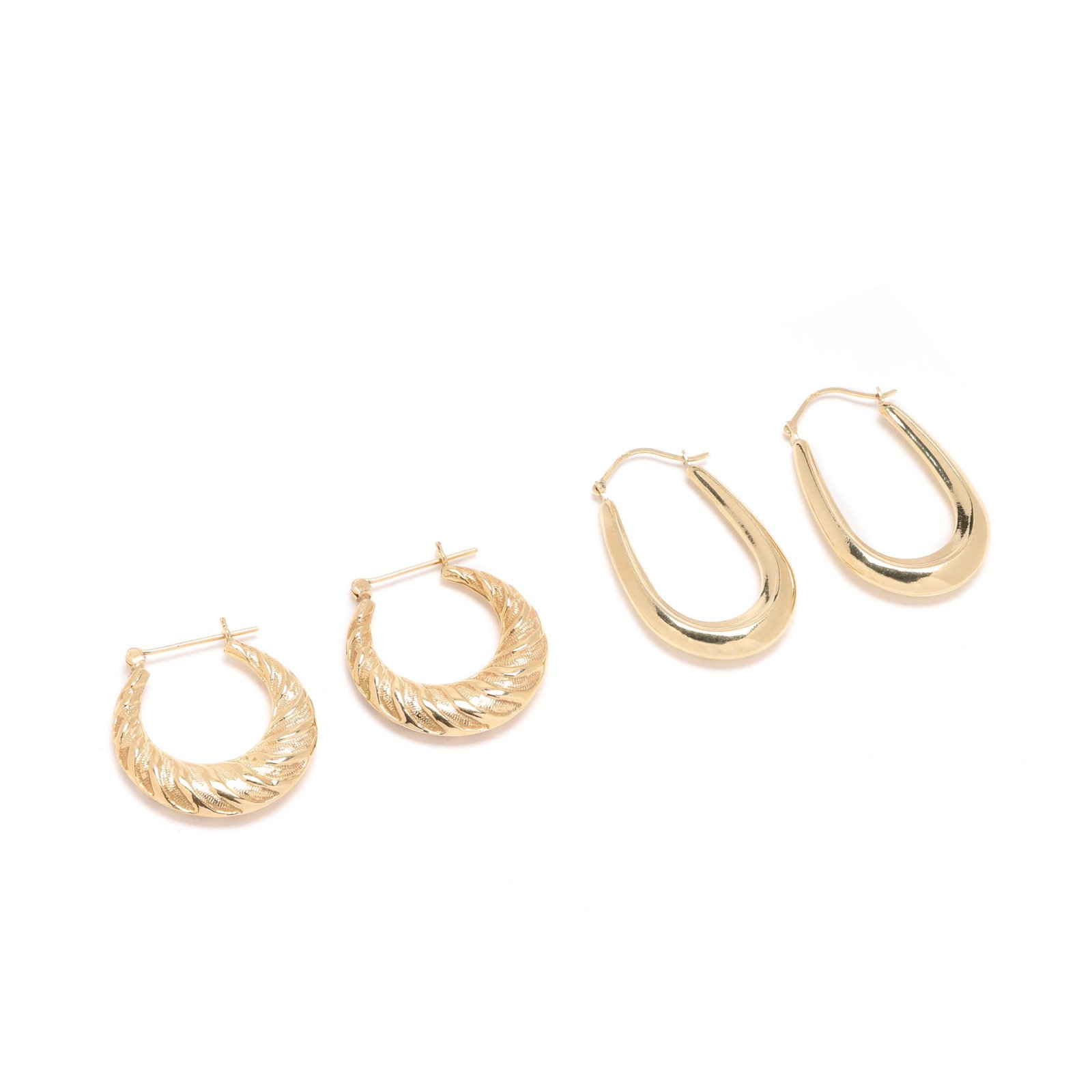 Two Pairs of Gold Hoop Earrings (1 of 5)