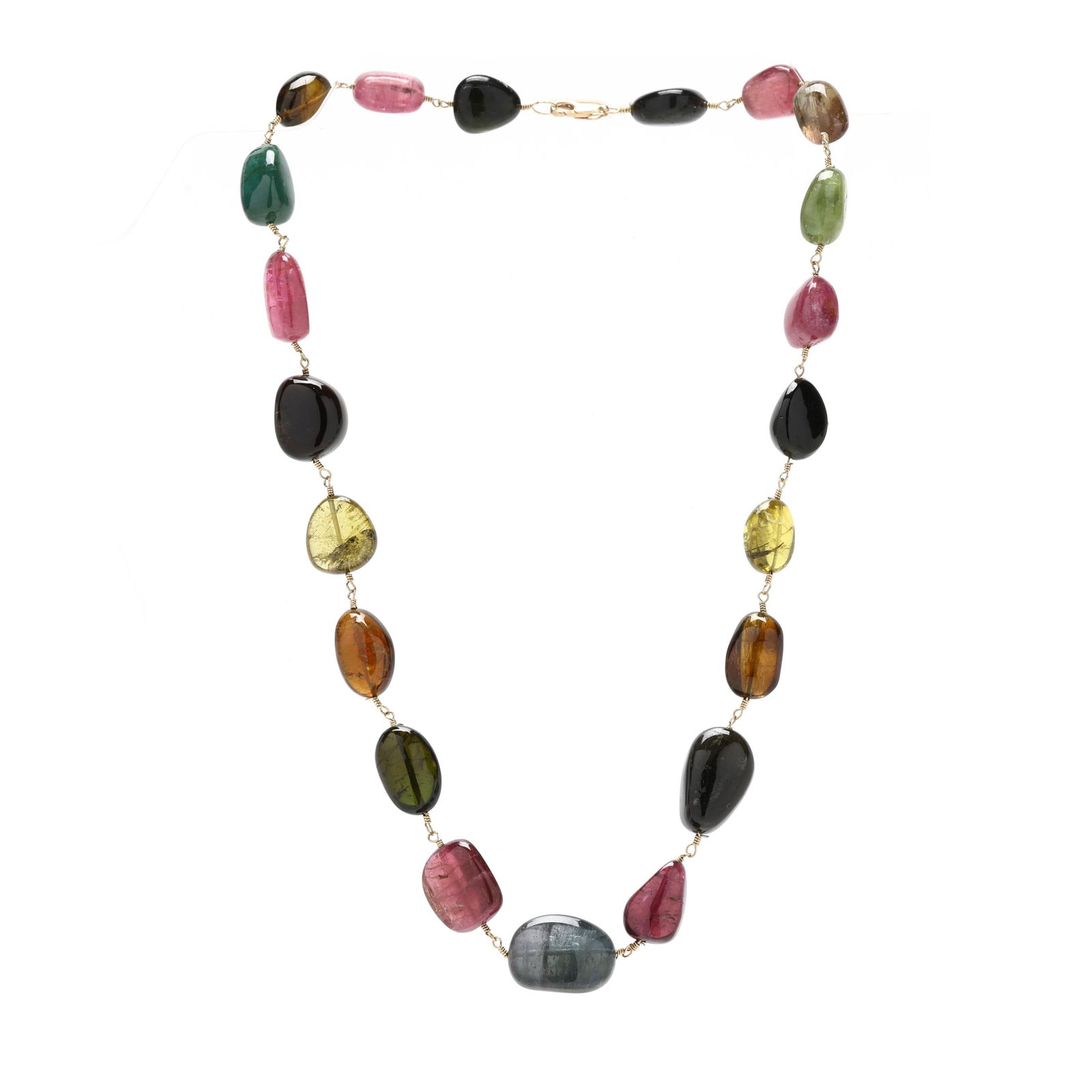 Gold and Tourmaline Bead Necklace (1 of 2)