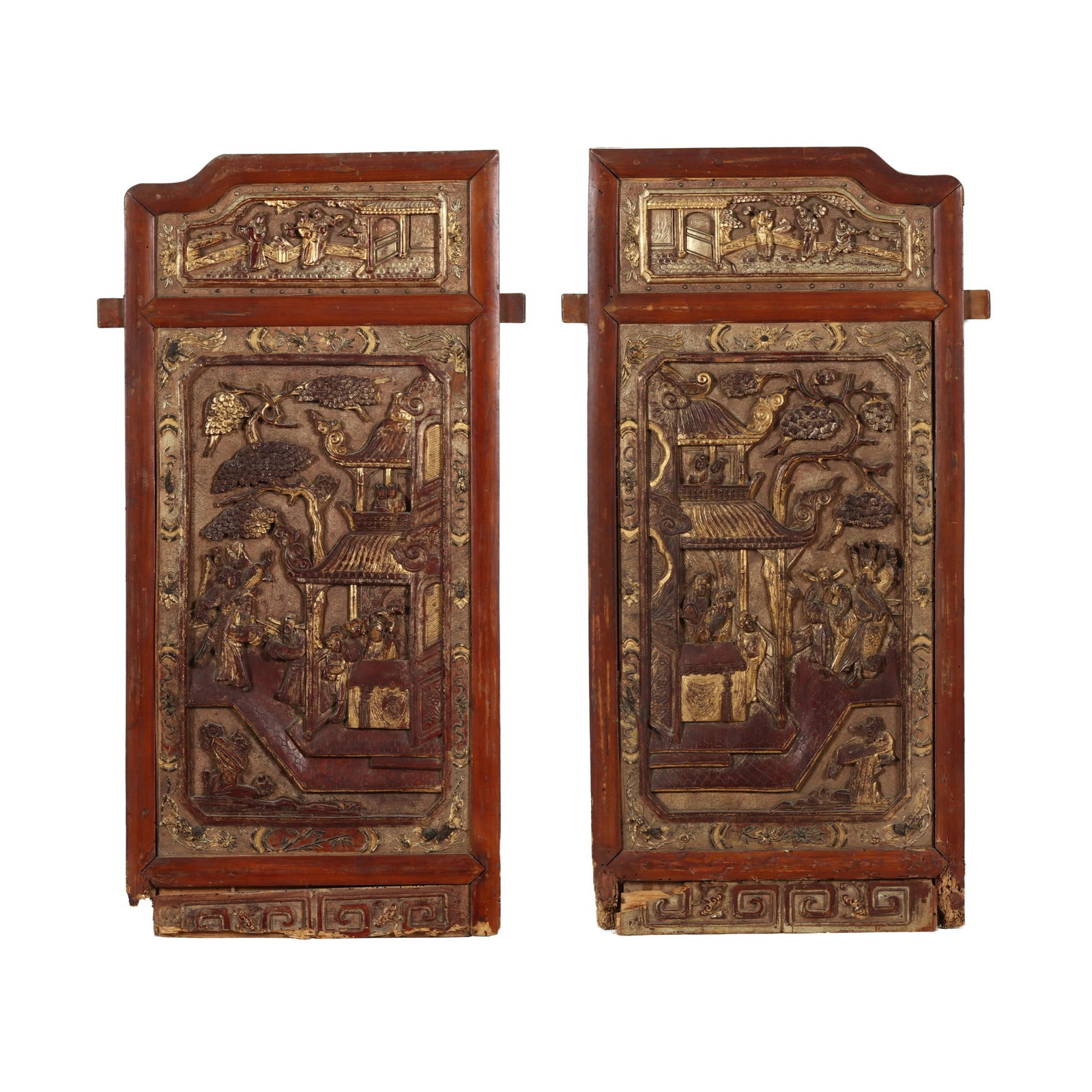 A Pair of Chinese Carved Gilt Wood Architectural Panels (1 of 10)