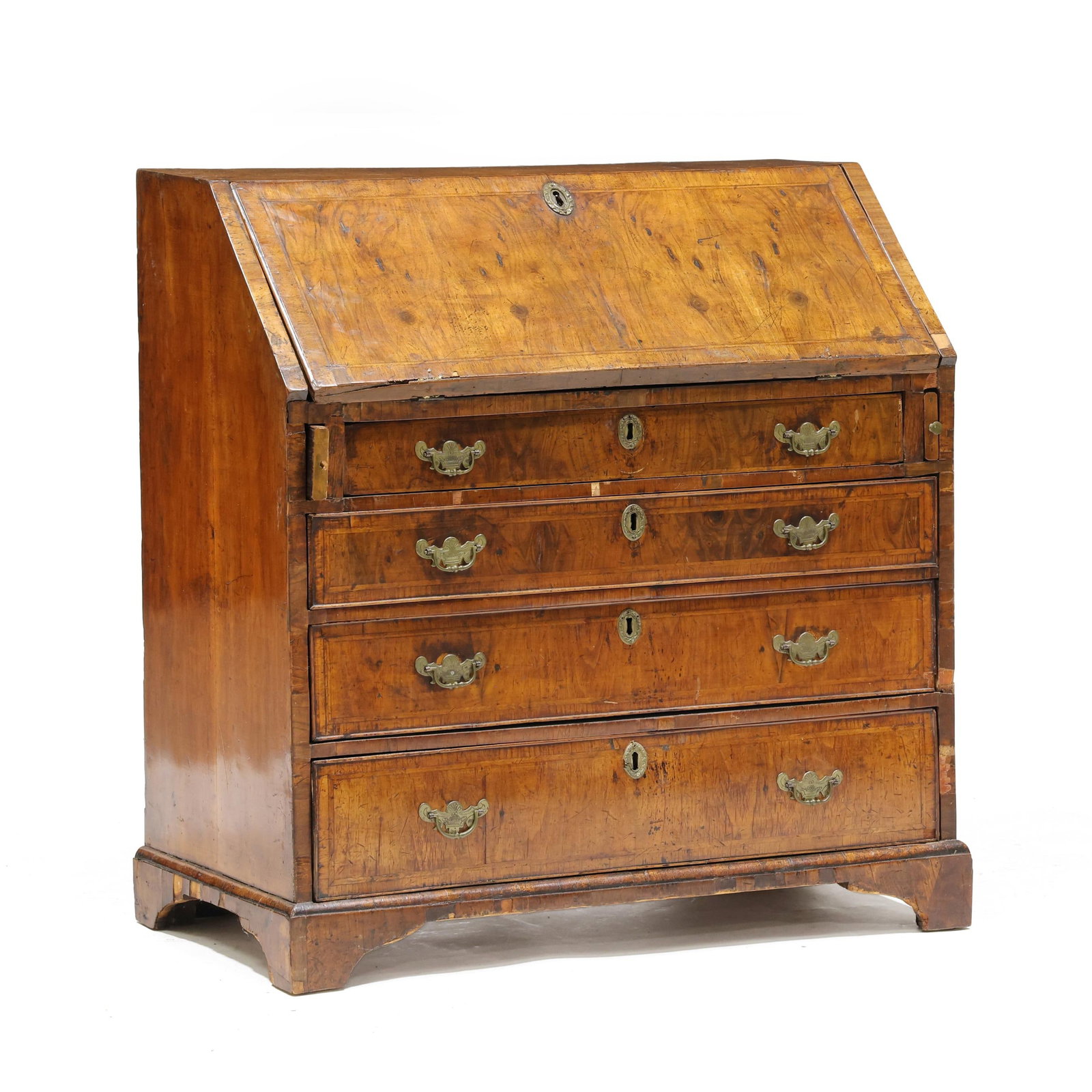 William and Mary Inlaid Walnut Slant Front Desk (1 of 13)