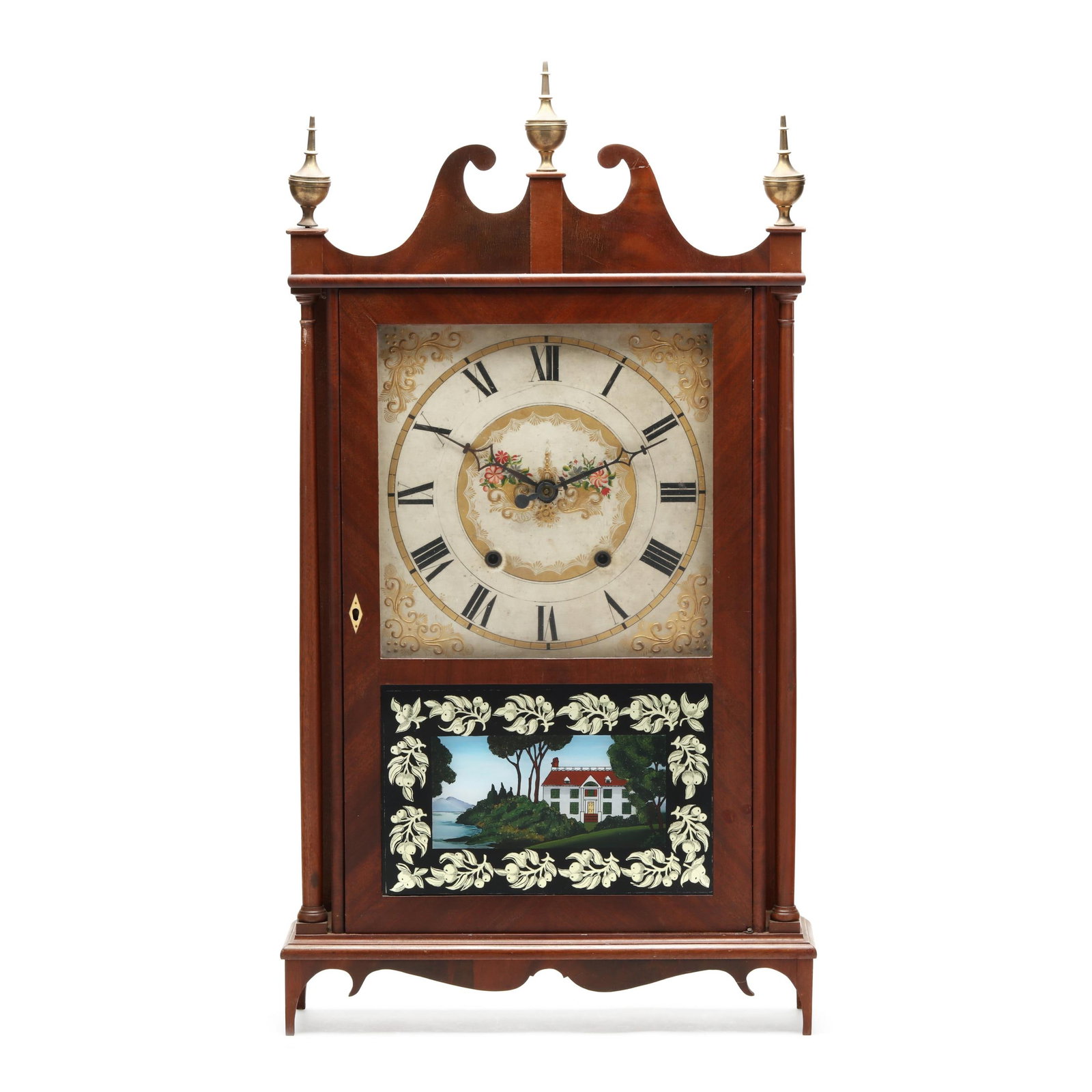Eli Terry & Sons, Mahogany Pillar and Scroll Mantel Clock (1 of 8)