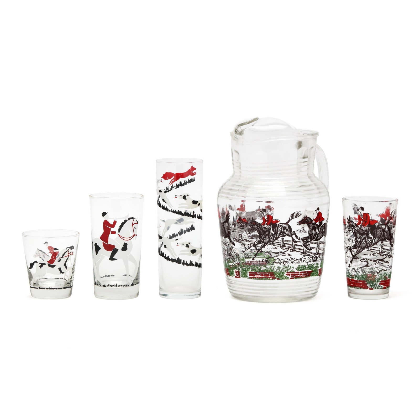 Group of Vintage Hunt Scene Glassware (1 of 11)