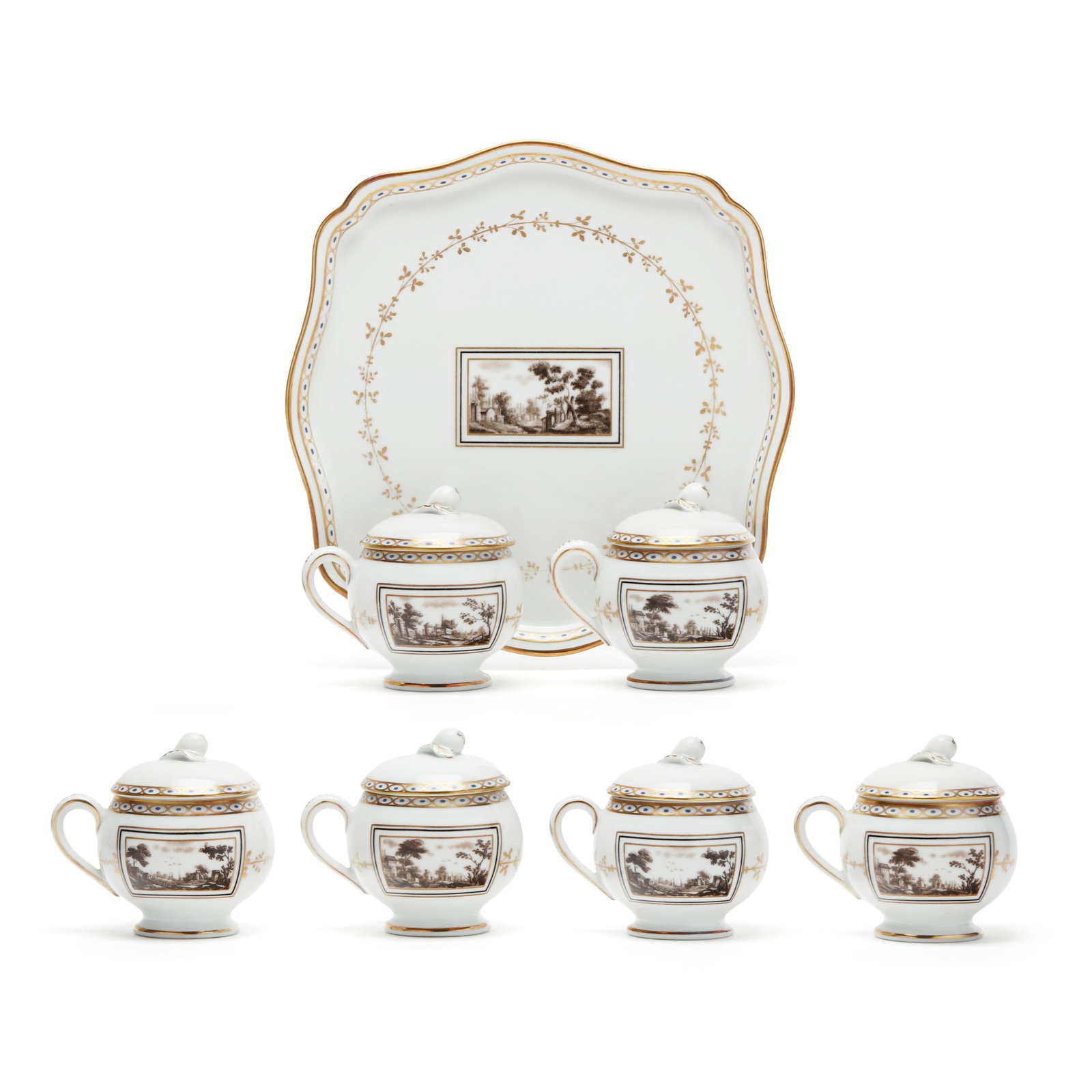 Richard Ginori Fiesole Porcelain Pot de Creme Set (1 of 9)