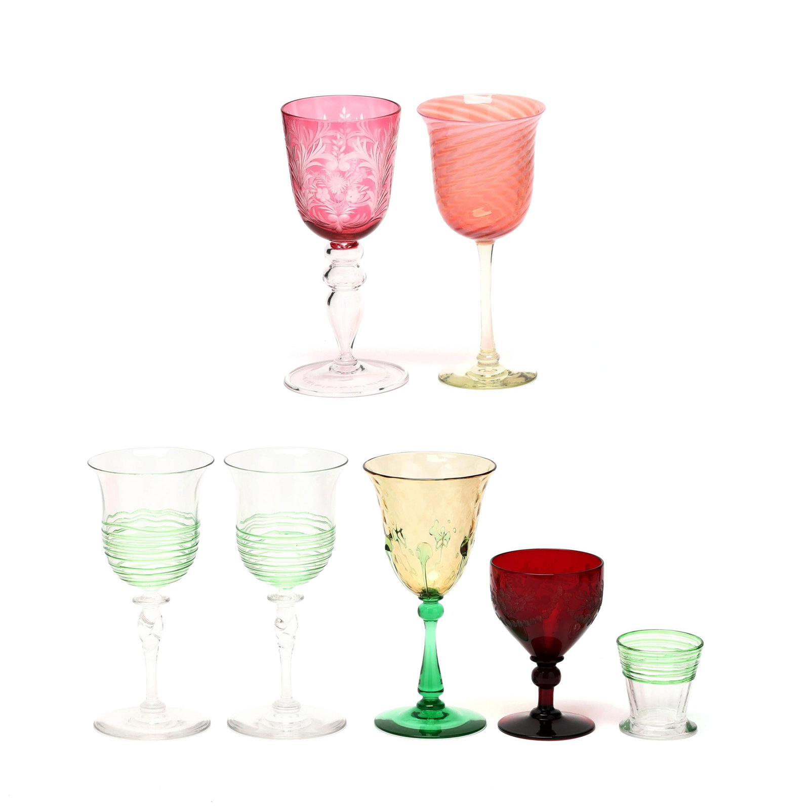 Steuben, Assorted Colored Crystal Stemware - 5