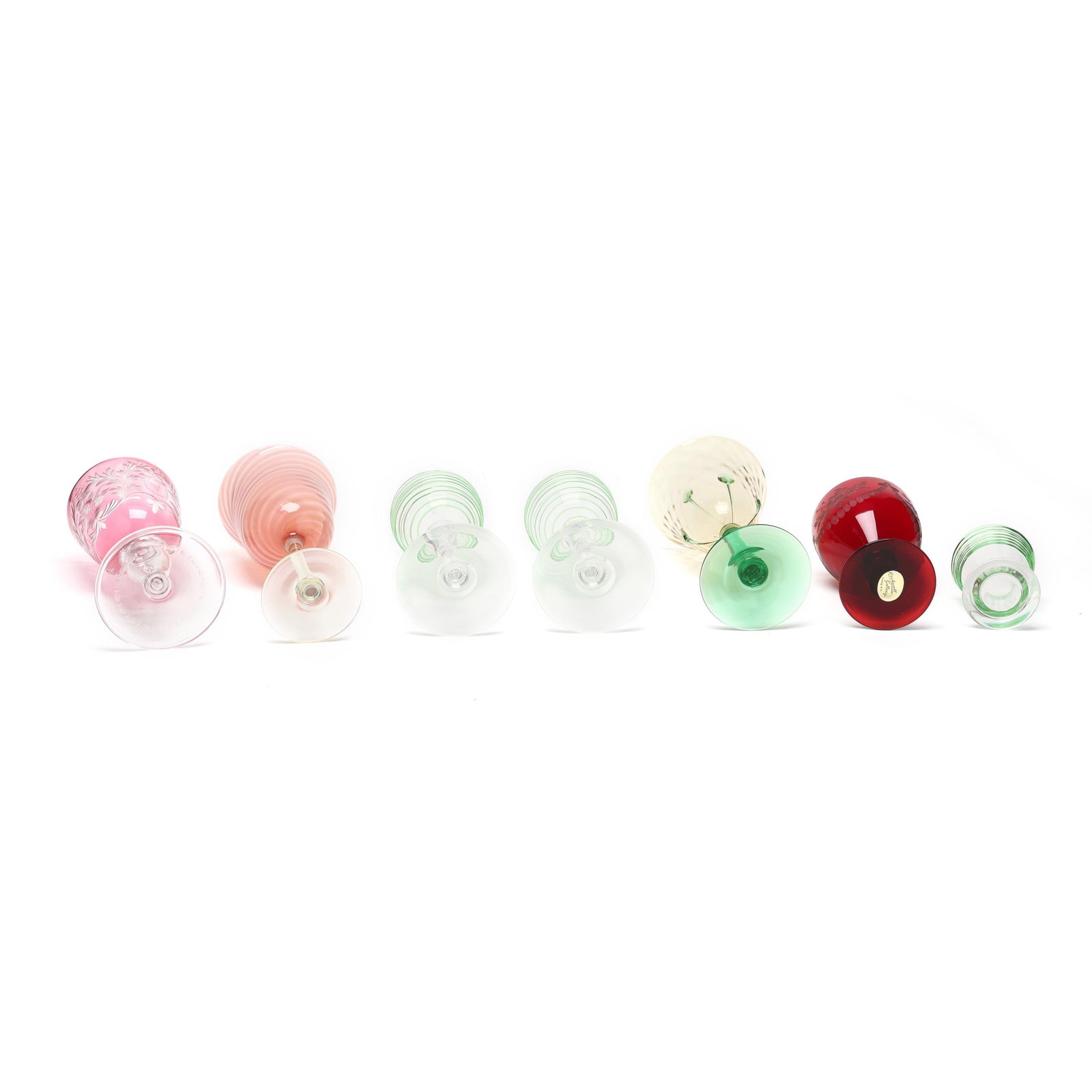 Steuben, Assorted Colored Crystal Stemware - 6