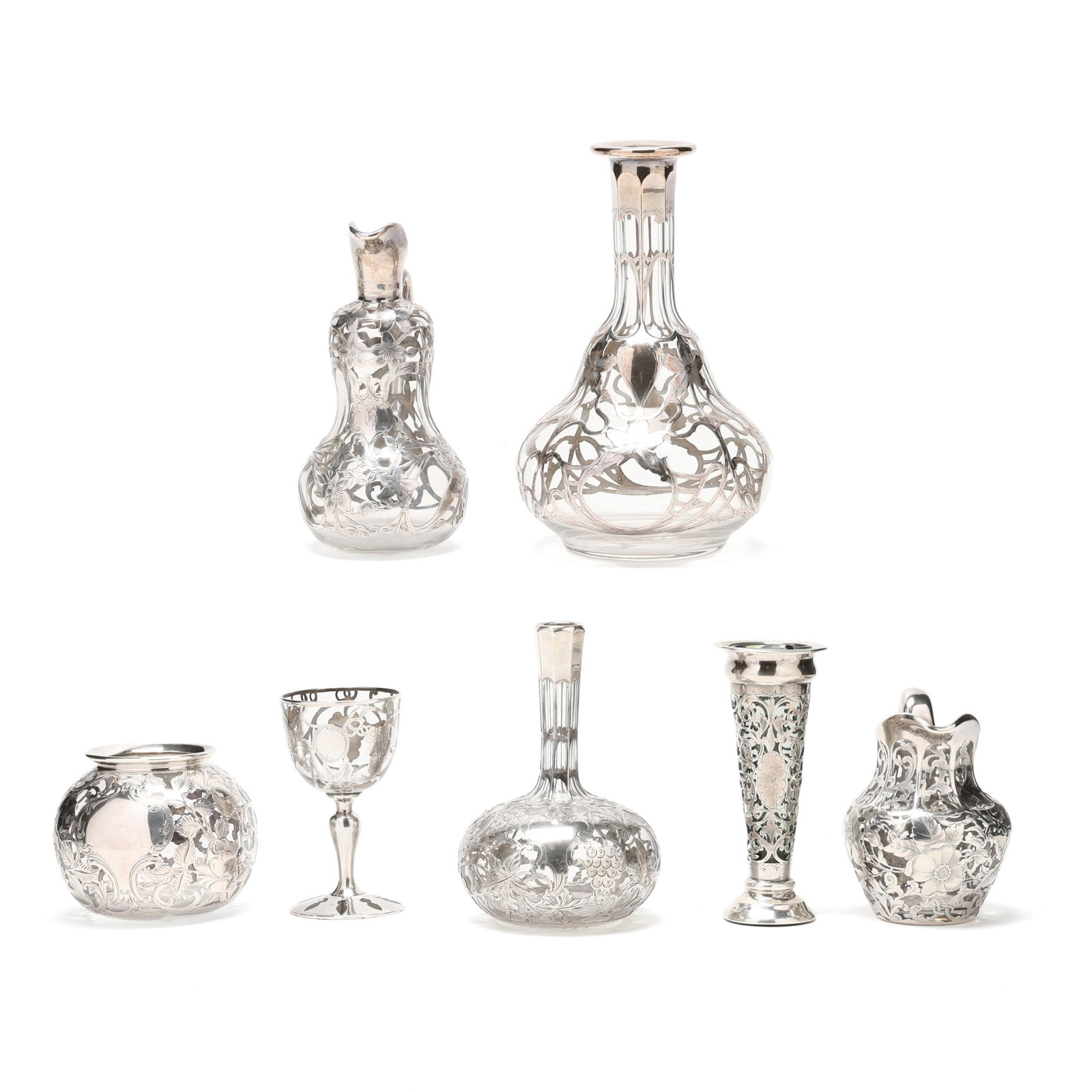 Seven Pieces of Sterling Silver and Glass Tableware (1 of 20)