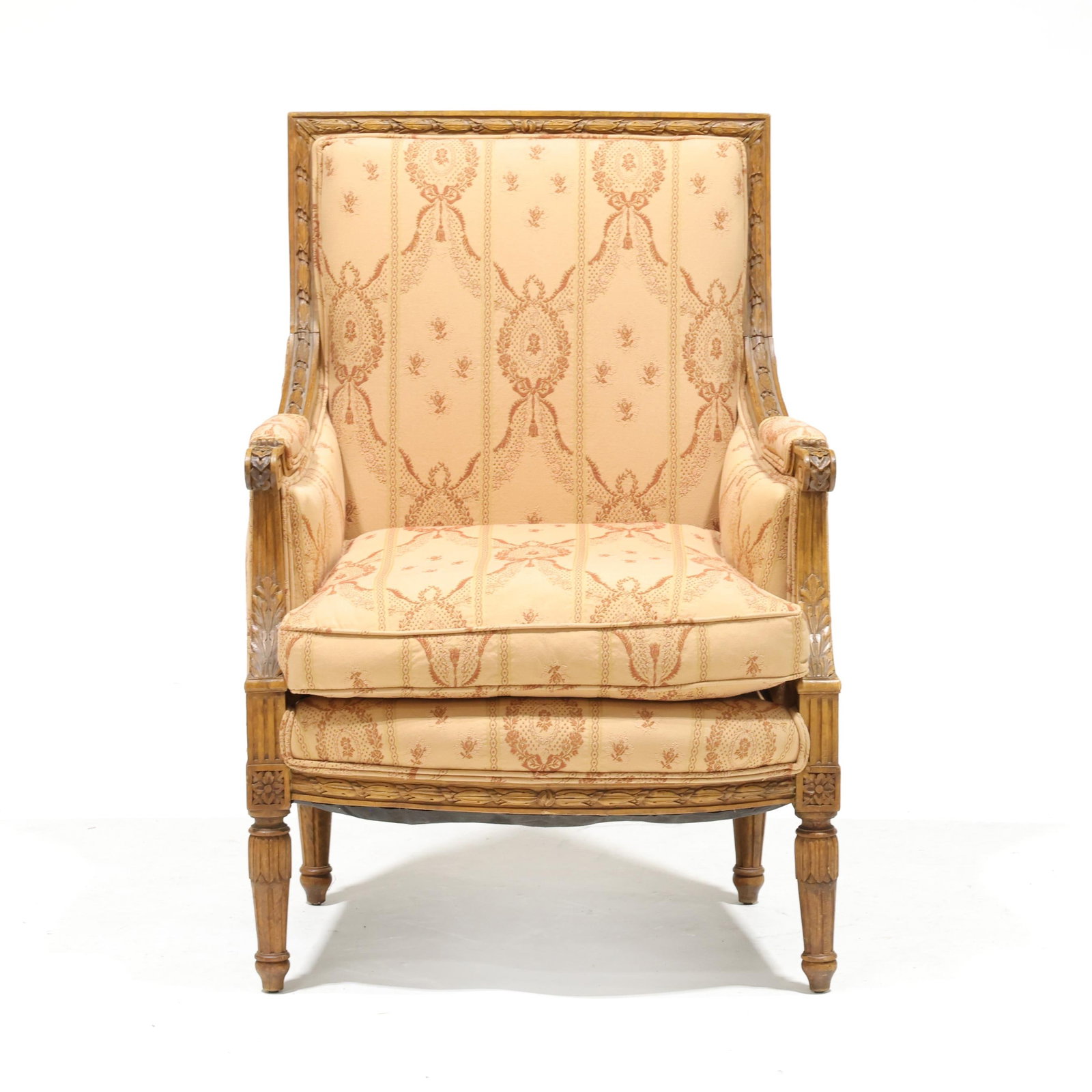 Louis XVI Carved Fruitwood Bergere (1 of 8)