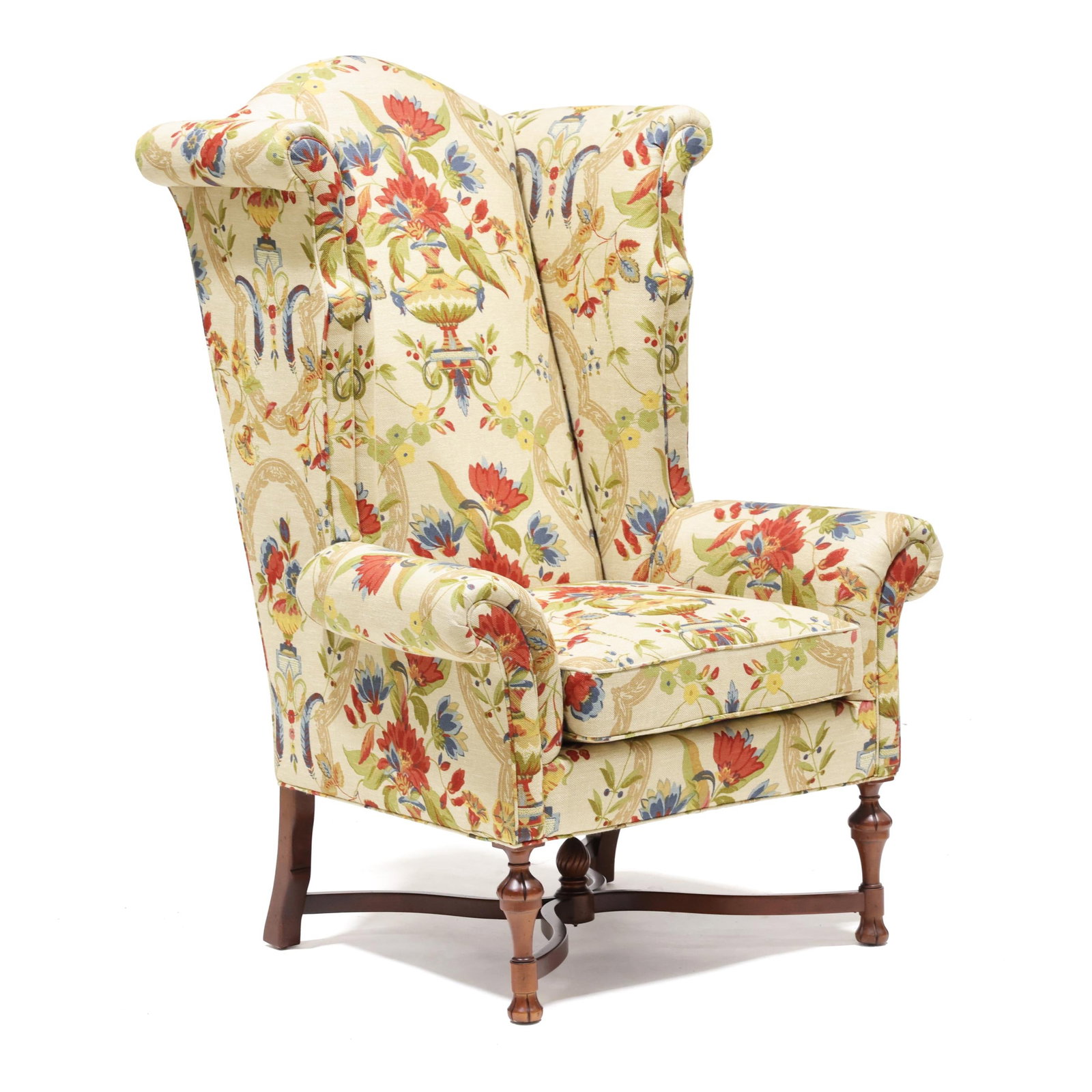 Charles Stewart, Tall Easy Chair in Lee Jofa Linen Upholstery (1 of 9)