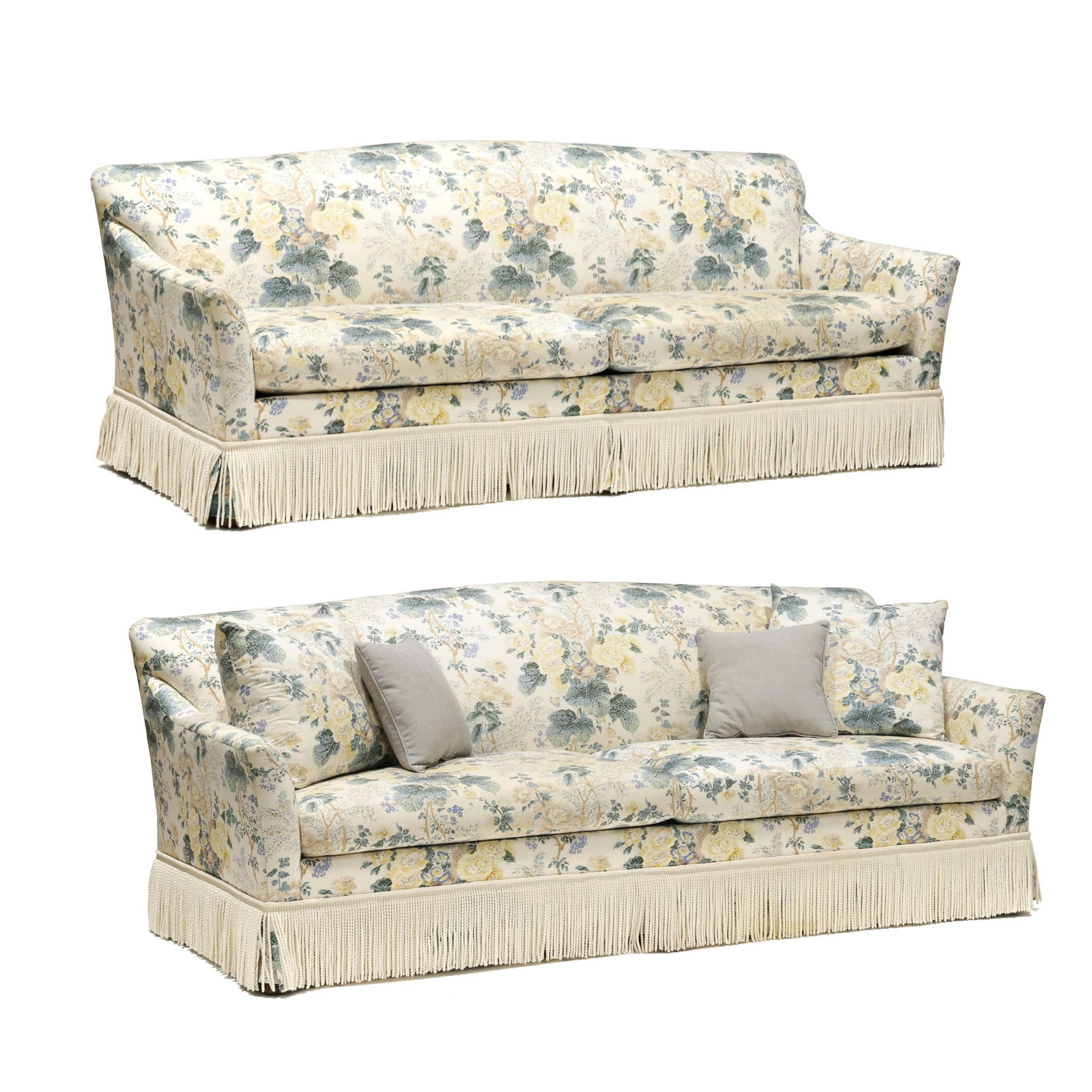 Hickory Furniture, Pair of Designer Upholstered Sofas Upholstered (1 of 16)