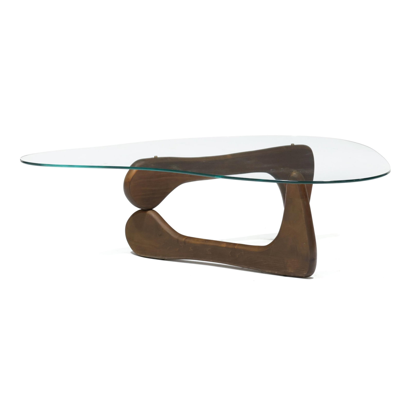 Manner of Isamu Noguchi, Walnut and Glass Cocktail Table (1 of 2)