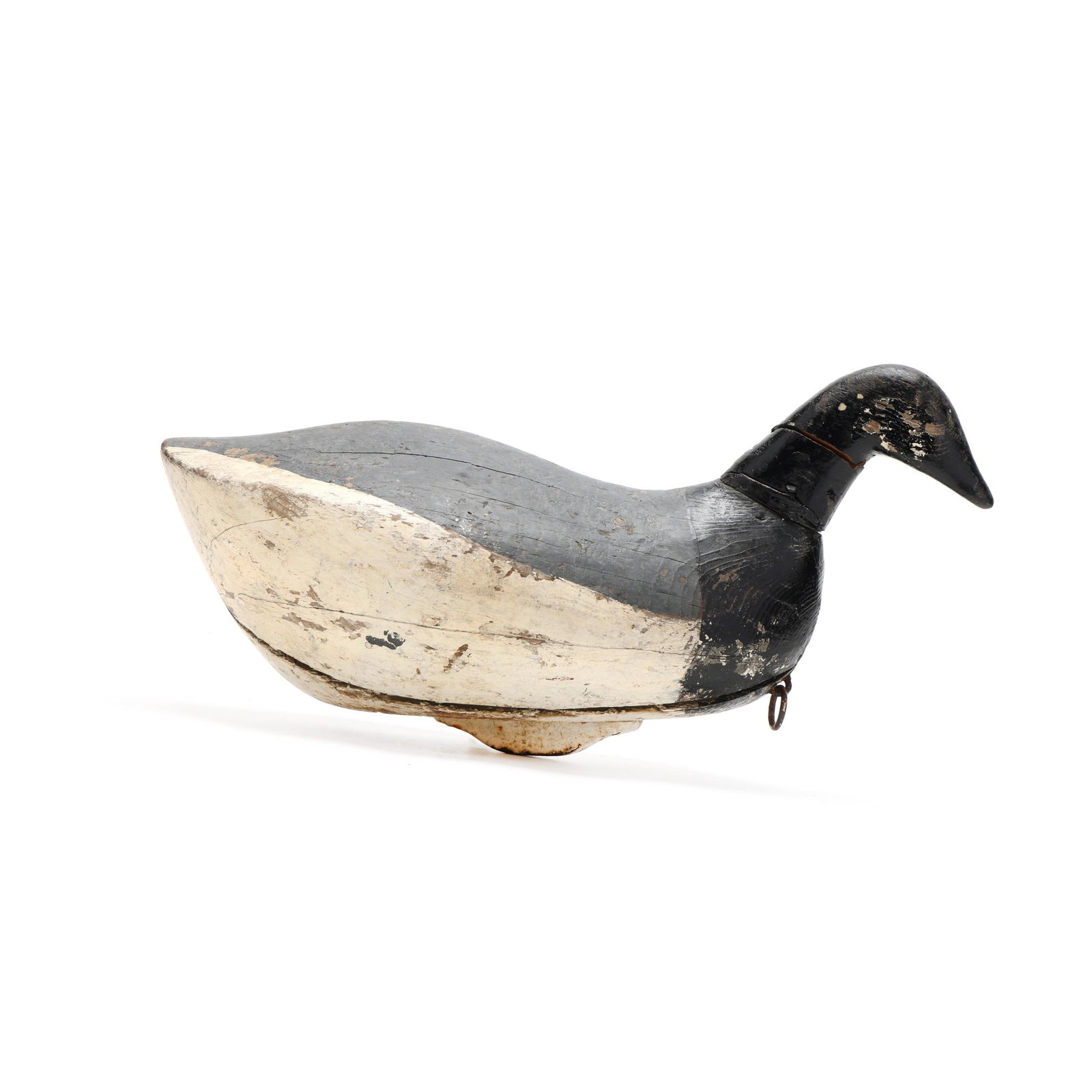 George Washington O'Neal (NC, 1869-1949), Swimming Brant: George Washington O'Neal (NC, 1869-1949), Swimming Brant Ocracoke, North Carolina, circa 1910, carved and painted wood, incised LF in the bottom. Length 19 in. x 10 x 8 George Washington O'Neal was bo