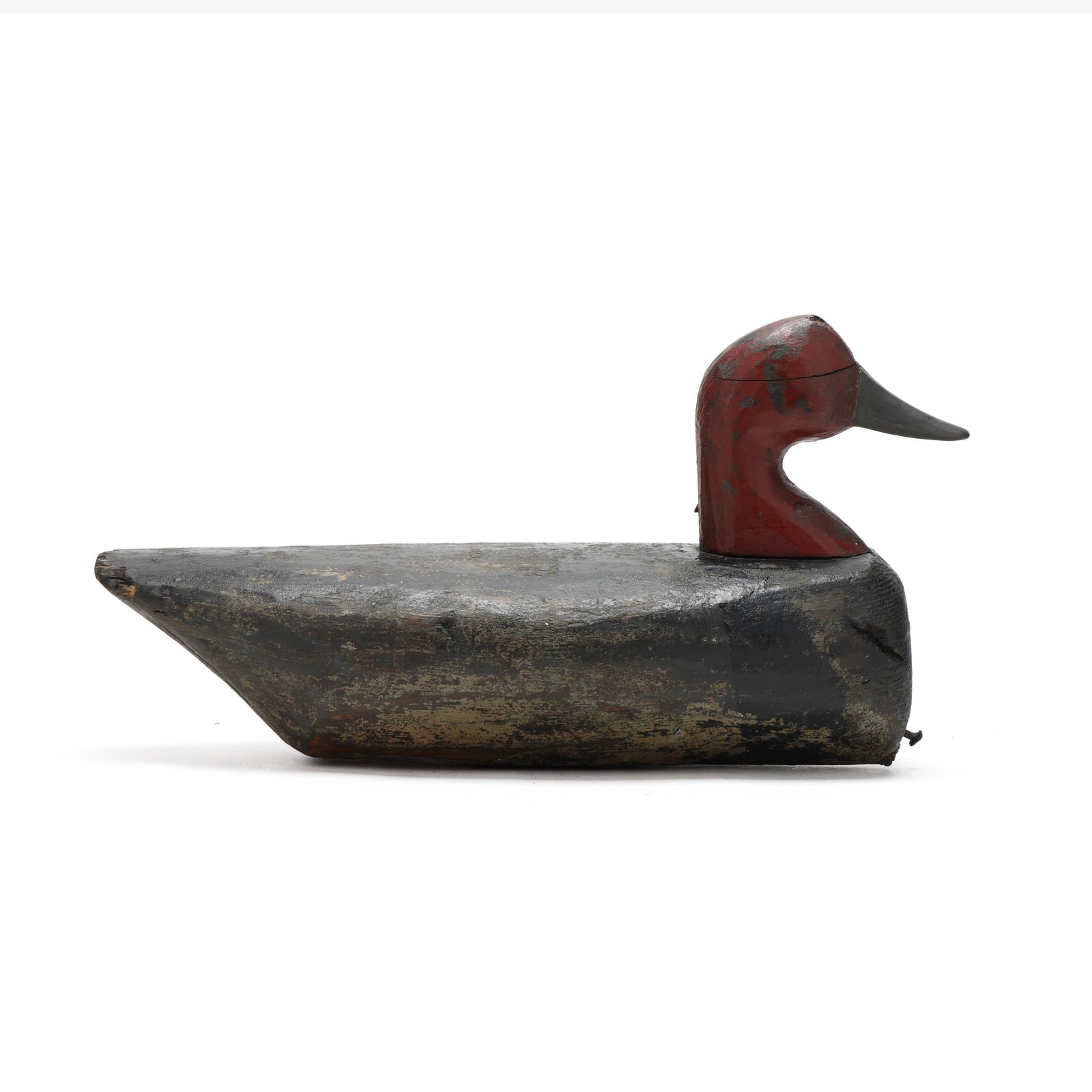 Charlie Snowden (NC, 1909-1979), Redhead: Charlie Snowden (NC, 1909-1979), Redhead Maple, North Carolina, circa 1920s, carved and painted wood. Length 16.5 in. x 9.5 x 7 Charlie Snowden and four of his guides worked together to make a rig of 