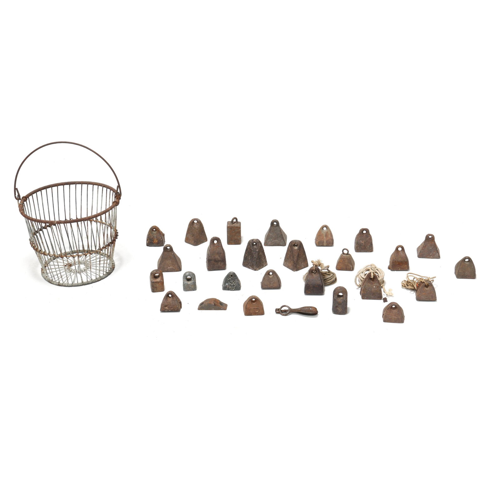 Oyster Basket Full of Early Iron Anchor Weights (1 of 8)