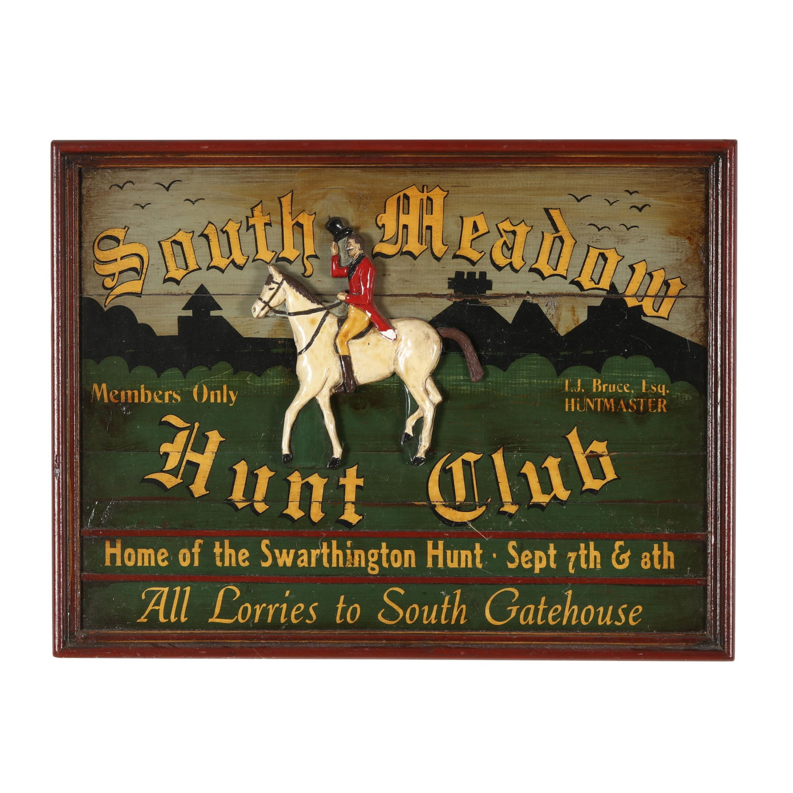 Vintage South Meadow Hunt Club Sign (1 of 4)