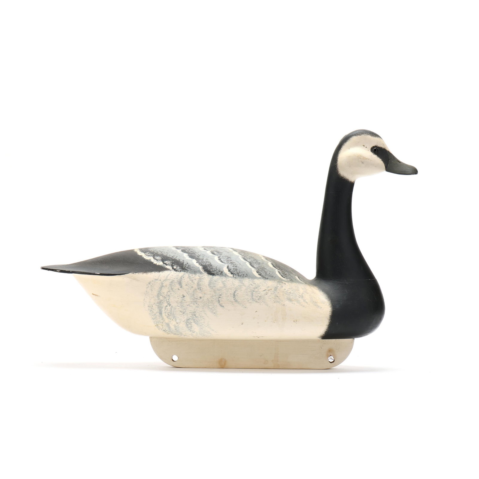 Captn Chip Allsopp (NJ), Barnacle Goose: Captn Chip Allsopp (NJ), Barnacle Goose Point Pleasant, New Jersey, circa 1990, carved and painted wood, glass eyes. Length 22 in. x 14 x 7.5 From a Private Collection donated to benefit the conservat