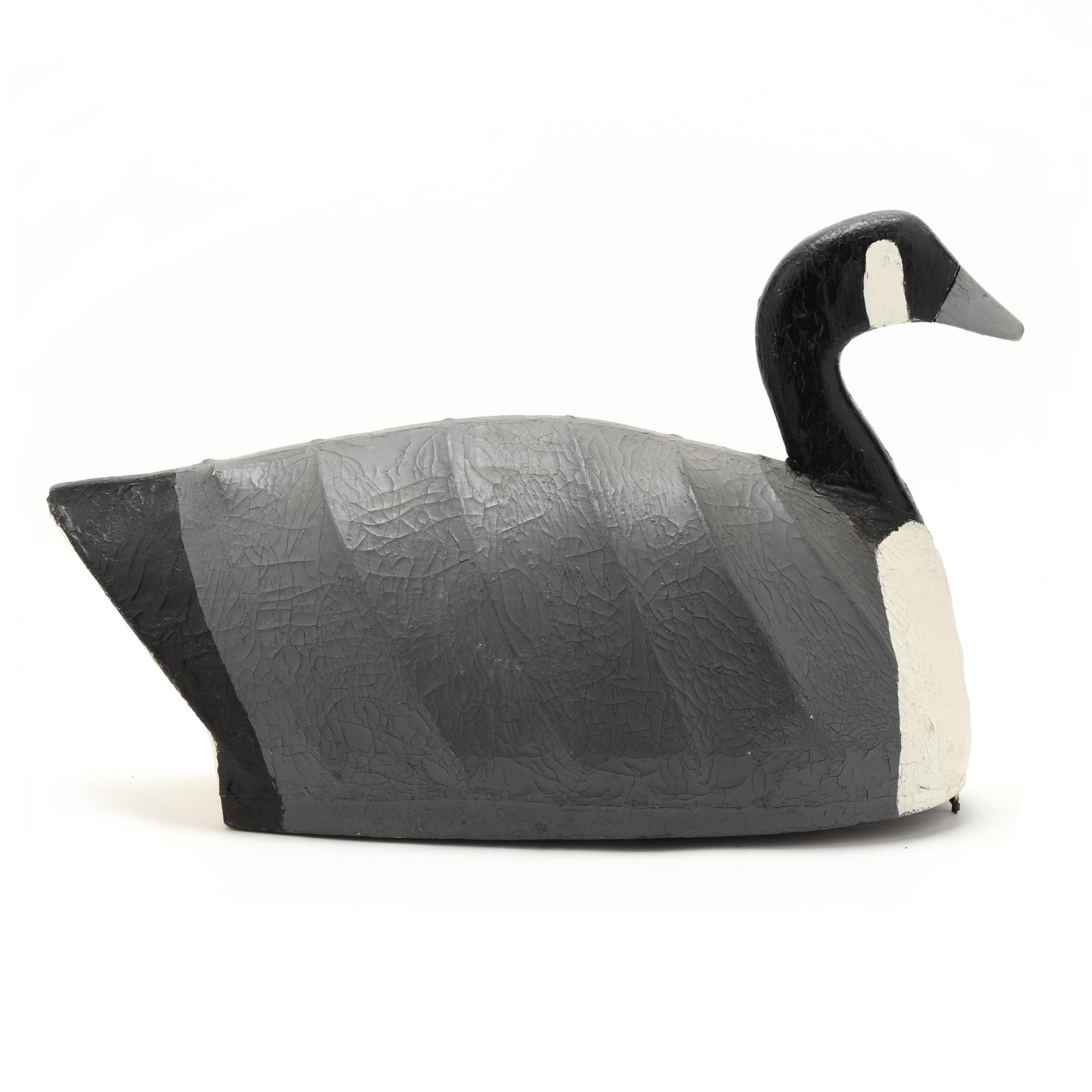 Large North Carolina Canvas Goose: Large North Carolina Canvas Goose Knotts Island, North Carolina, circa 1940s, painted canvas over wire construction. Length 23 in. x 15 x 9 Body built with a significant wooden spine, inserted bill. F