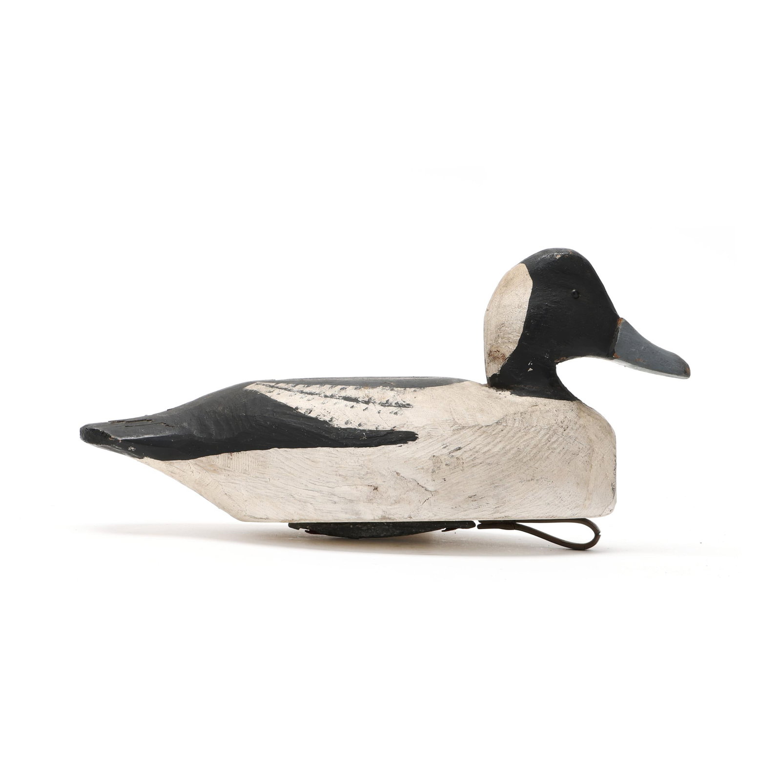 Miles Hancock (VA, 1887-1974), Bufflehead: Miles Hancock (VA, 1887-1974), Bufflehead Chincoteague, Virginia, circa 1940s, carved and painted wood, tack eyes. Length 11.5 in. x 6 x 5 From a Private Collection donated to benefit the