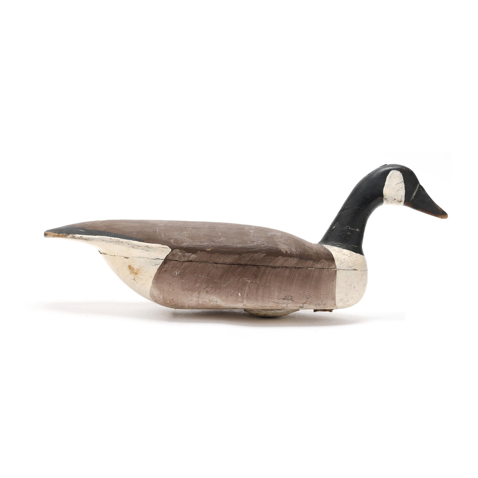 Les Van Brunt (NJ, 1873-1961), Goose: Les Van Brunt (NJ, 1873-1961), Goose Barnegat, New Jersey, circa 1920s, carved and painted wood. Length 22.5 in. x 10 x 7.5 Hollow body. From a Private Collection donated to benefit the conservation e