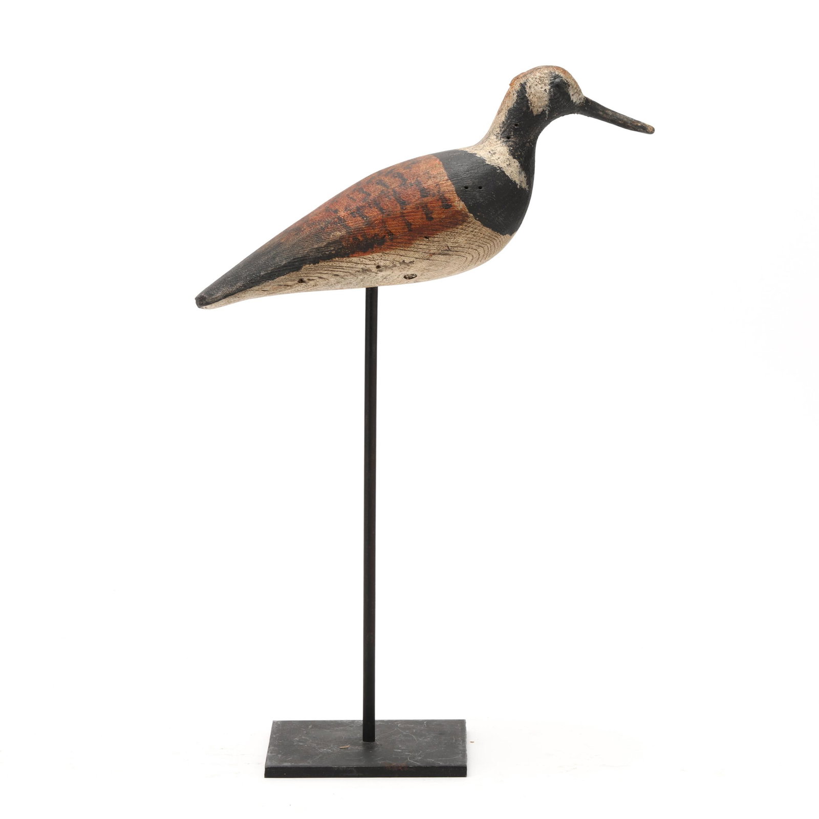 Ken Kirby (NJ), Ruddy Turnstone: Ken Kirby (NJ), Ruddy Turnstone Little egg Harbor, New Jersey, circa 2007, carved and painted wood, tack eyes, branded KIRBY, signed and dated. Stand not included. Length 9.75 in. x 6 x 3 From a