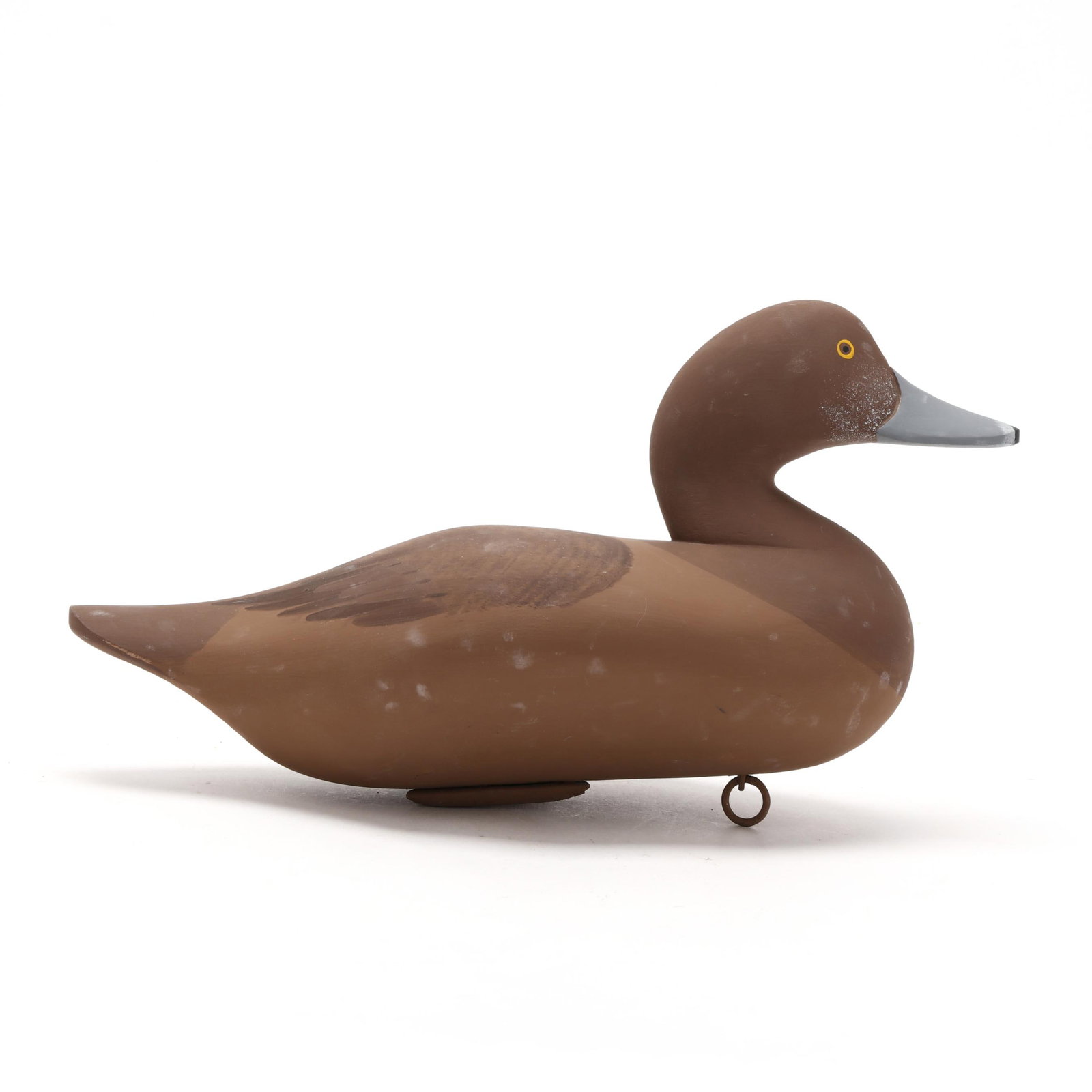 Paul Gibson (MD, 1902-1984), Hen Redhead: Paul Gibson (MD, 1902-1984), Hen Redhead Havre de Grace, Maryland, circa 1985, carved and painted wood, signed and dated. Length 13.75 in. x 5.5 x 5.5 From a Private Collection donated to benefit the