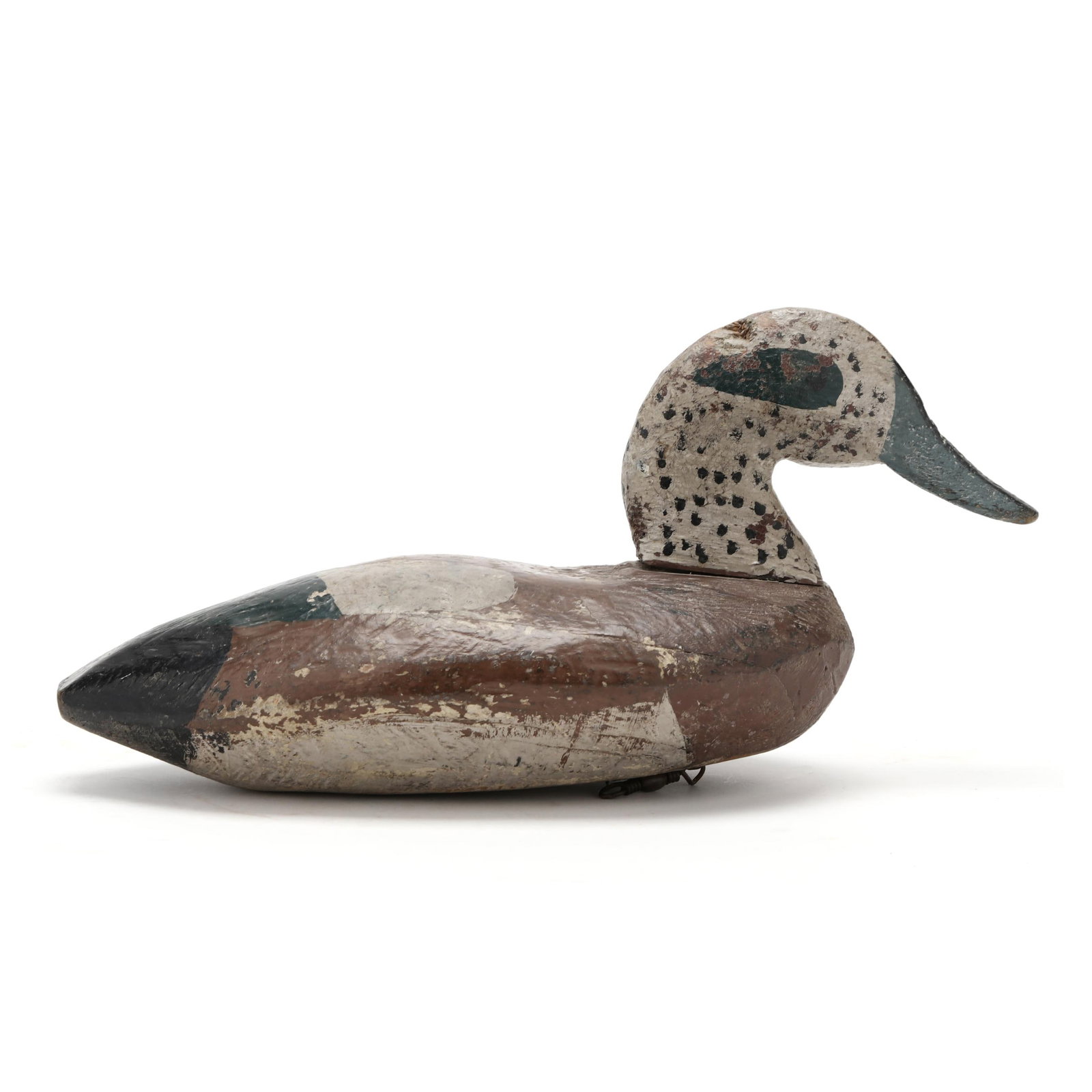 Early Knotts Island Widgeon: Early Knotts Island Widgeon Knotts Island, North Carolina, circa 1920s, carved and painted wood. Length 14.5 in. x 7.5 x 6 Additional high-resolution photos are available at www.lelandlittle.com