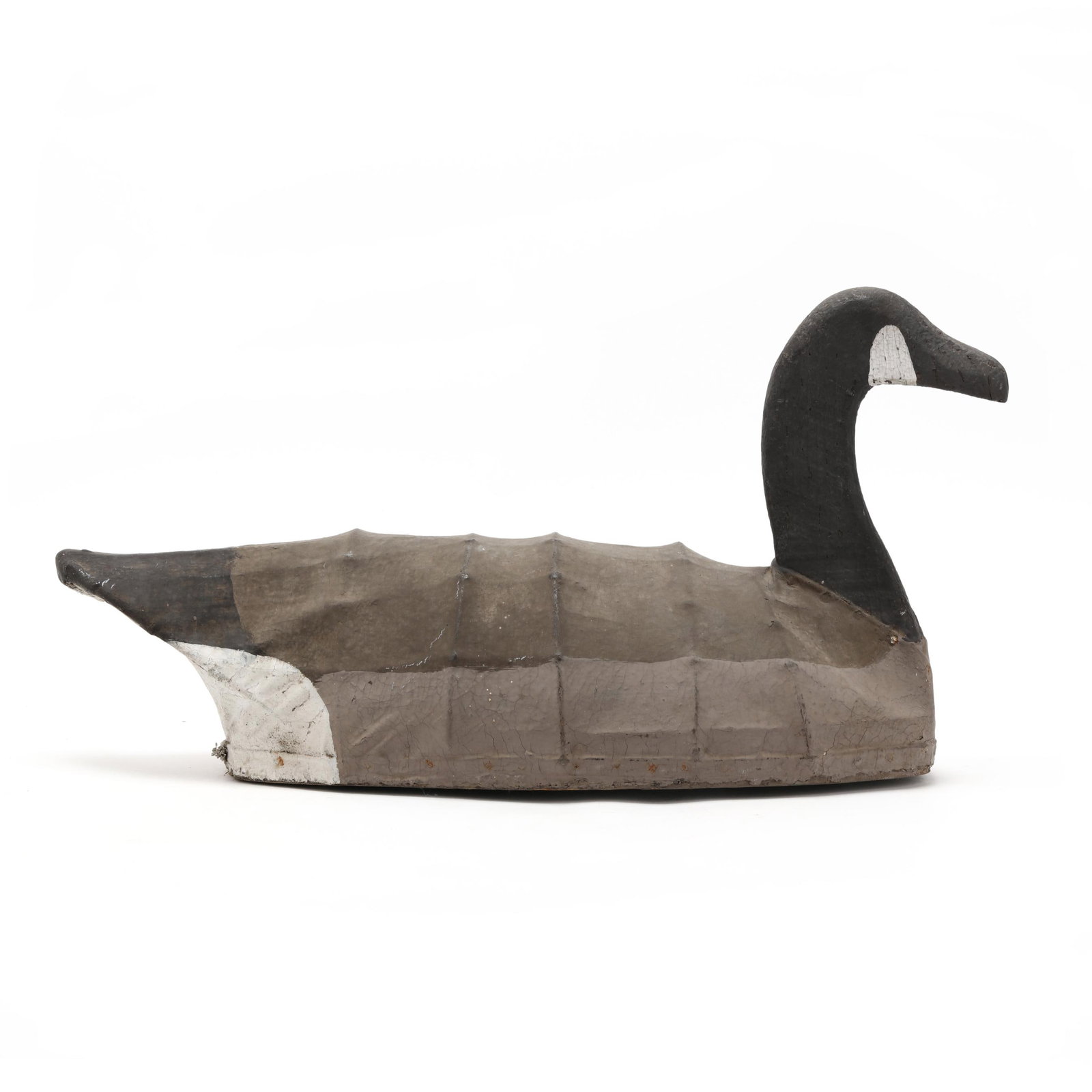 Early North Carolina Canvas Goose: Early North Carolina Canvas Goose Probably Carteret County, North Carolina, circa 1950s, painted canvas over wire construction. Length 21.5 in. x 11 x 8.5 From a Private Collection donated to benefit 
