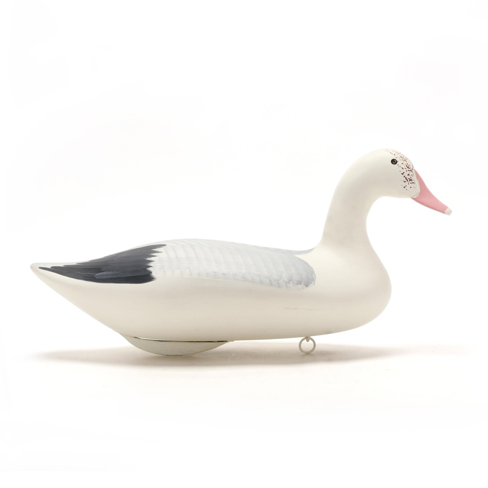 Captn Harry Jobes (MD, 1936-2019), Snow Goose: Captn Harry Jobes (MD, 1936-2019), Snow Goose Havre de Grace, Maryland, circa 1990, carved and painted wood, signed and dated. Length 21 in. x 9.5 x 8 Additional high-resolution photos are available a