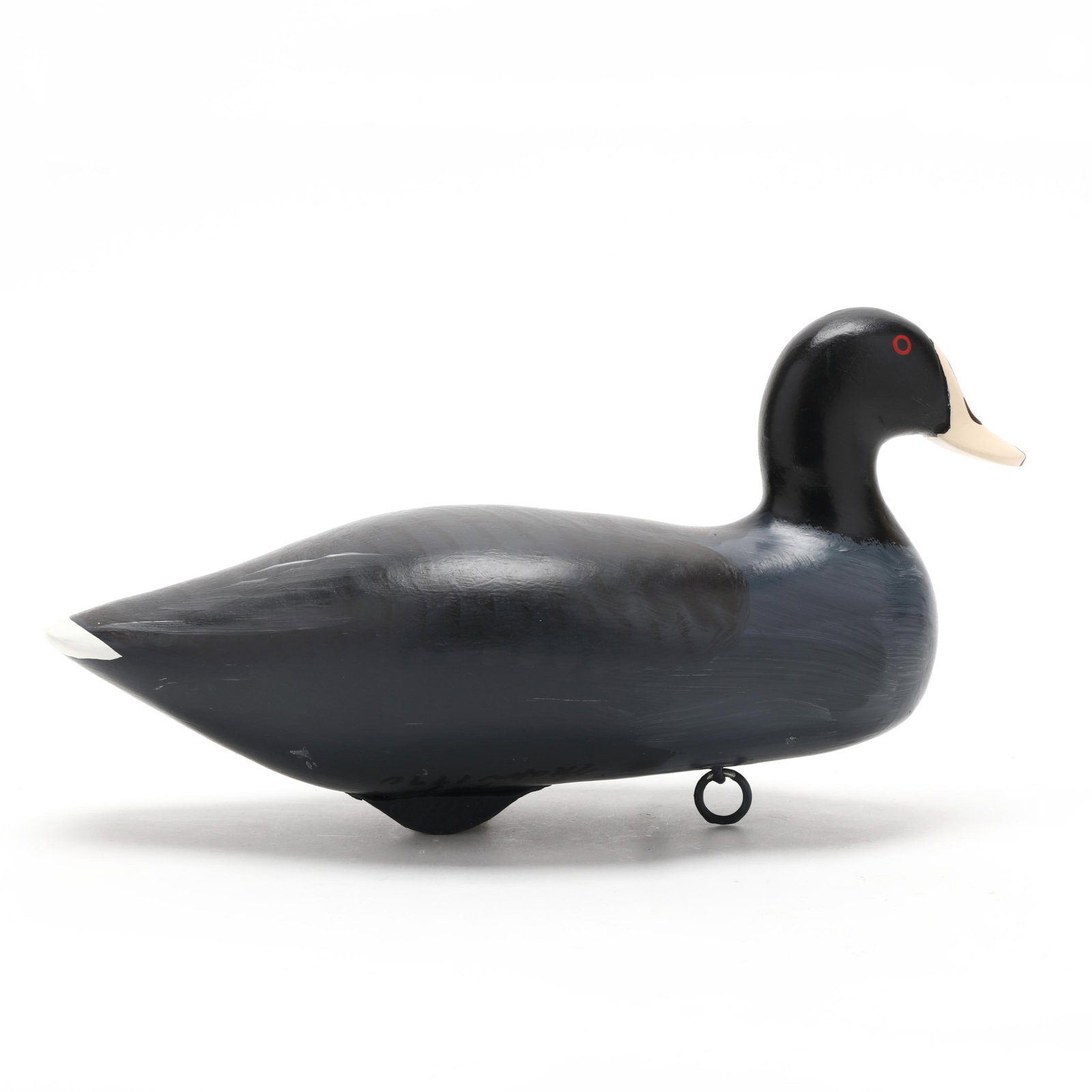 Captn Harry Jobes (MD, 1936-2019), Coot: Captn Harry Jobes (MD, 1936-2019), Coot Havre de Grace, Maryland, 1990, carved and painted wood, signed and dated. Length 12.25 in. x 6.5 x 5 Additional high-resolution photos are available at www.lel