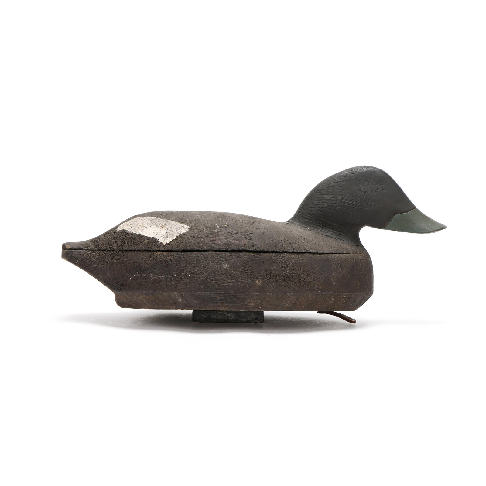Early Swimming White-winged Scoter: Early Swimming White-winged Scoter Coast Maine, circa 1930s, carved and painted wood. Length 17 in. x 8 x 7.5 Inletted head. From a Private Collection donated to benefit the conservation efforts of Du