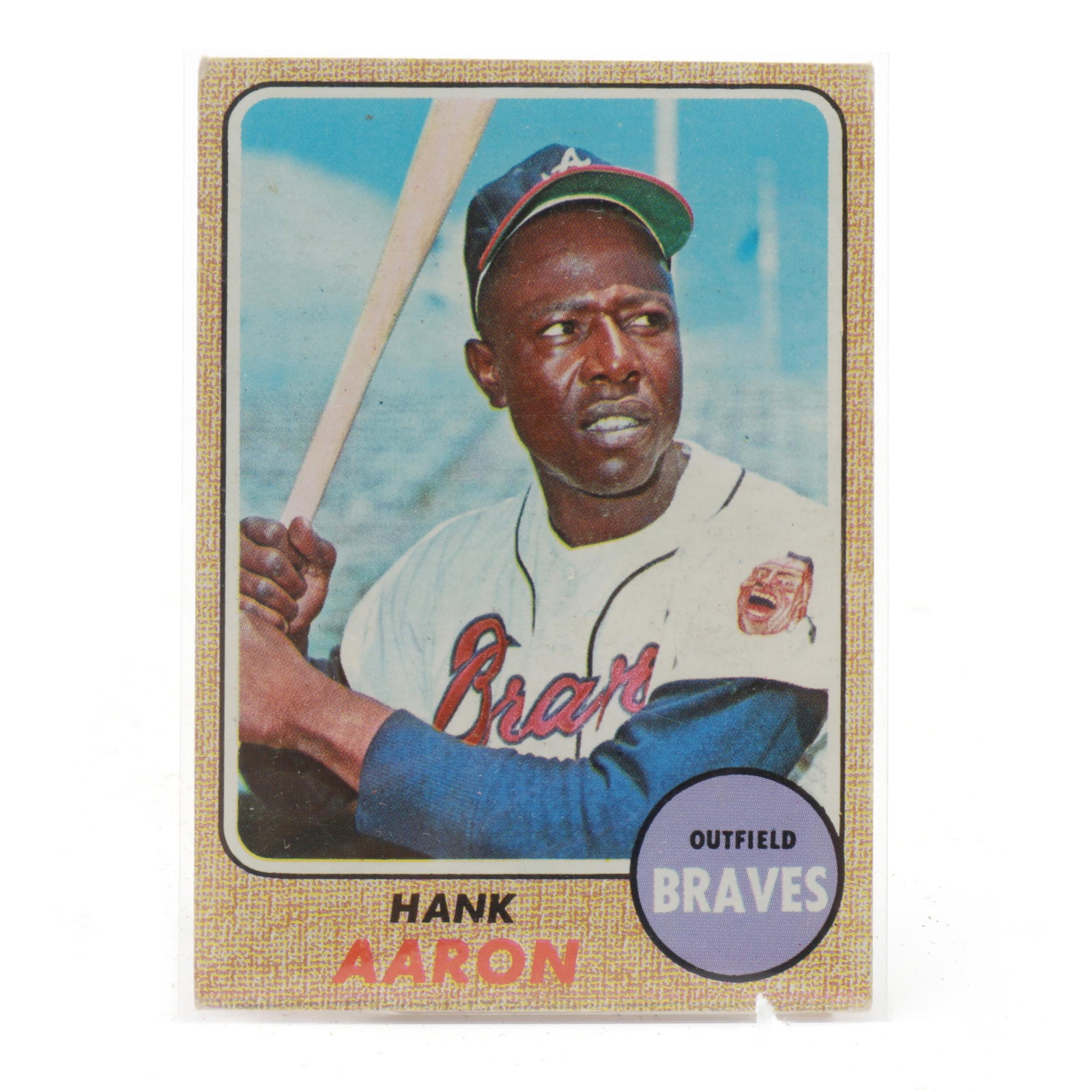 1968 Topps Hank Aaron Baseball Card: 1968 Topps Hank Aaron Baseball Card 2.5 in. x 3.75 Additional high-resolution photos are available at www.lelandlittle.com