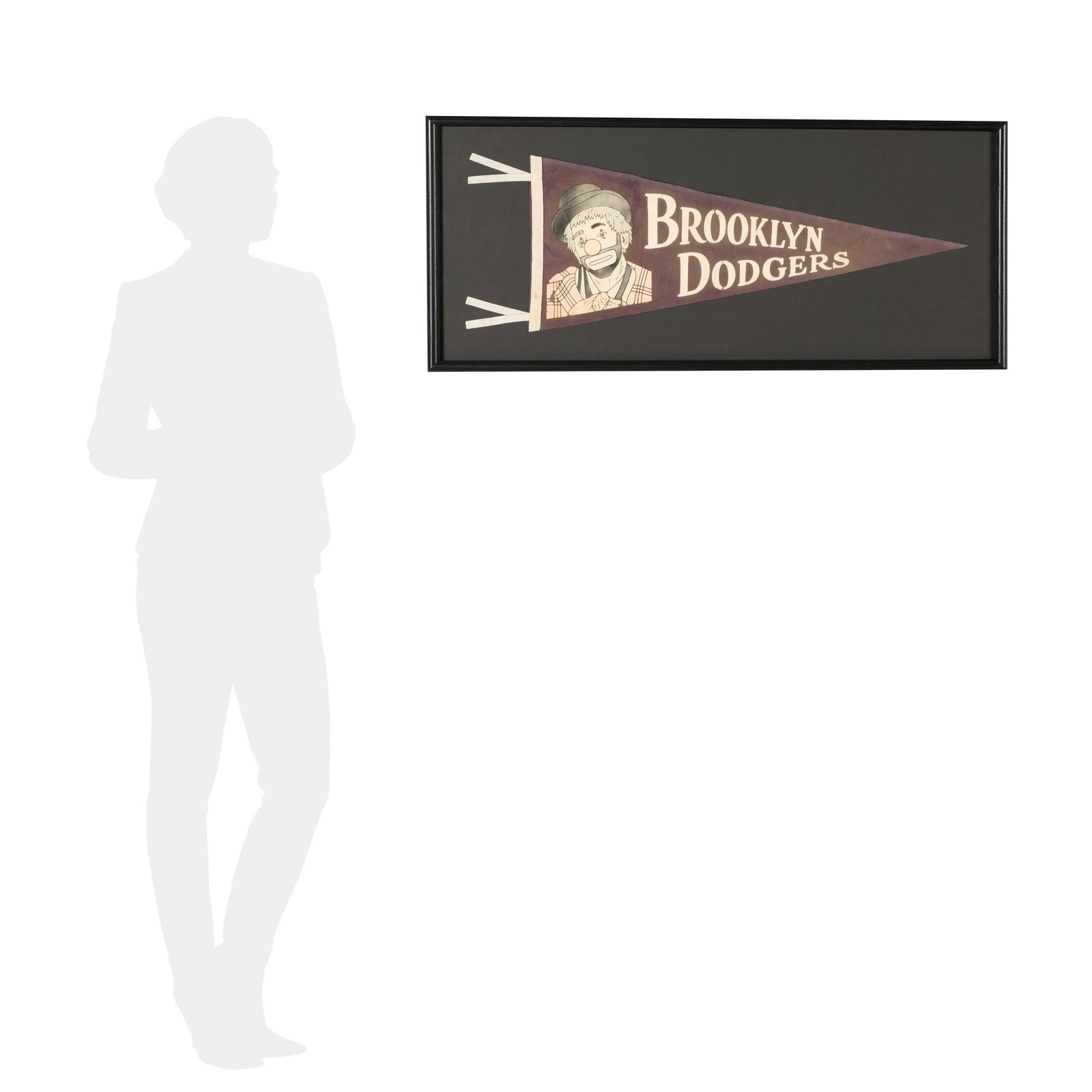 Rare Brooklyn Dodgers Framed Pennant - 2