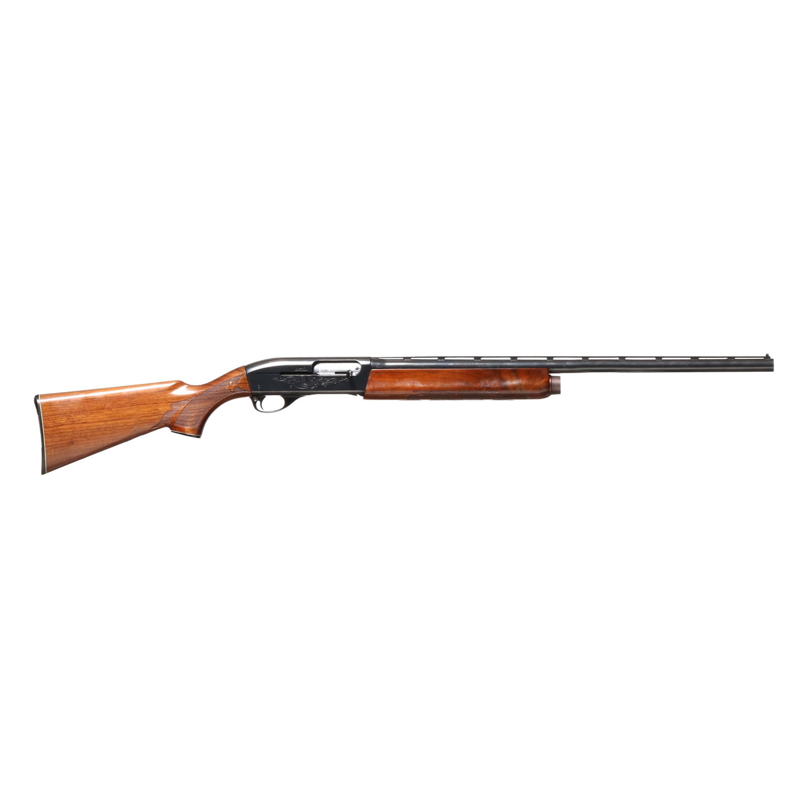 Remington Model 1100 12ga Semi-Automatic Shotgun w/ Second Barrel: Remington Model 1100 12ga Semi-Automatic Shotgun w/ Second Barrel Serial number 352356V present on left side of receiver, text of REMINGTON MODEL 1100 present on left side of receiver, floral engravin
