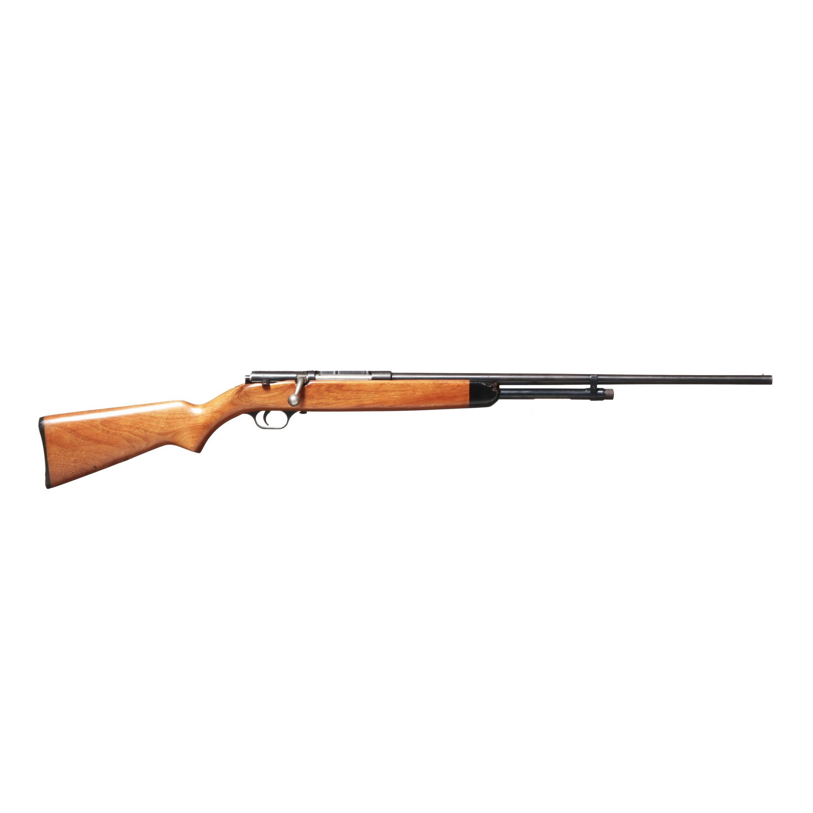 Stevens Model 59A .410 Bolt-Action Shotgun: Stevens Model 59A .410 Bolt-Action Shotgun No visible serial number, text of STEVENS MODEL 59A and 2 3/4 & 3 IN. SHELLS present on 24 in. barrel with front bead, magazine tube, manual safety, smooth w