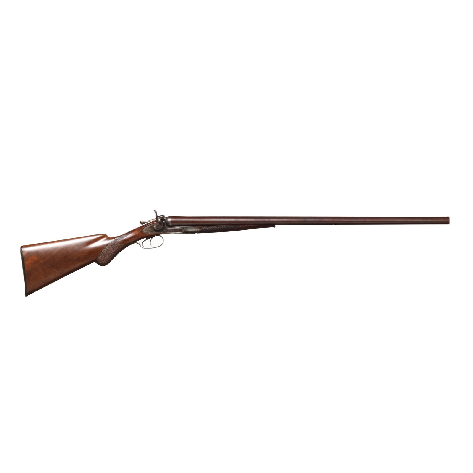 Colt Model 1878 Grade 1 12ga Hammergun: Colt Model 1878 Grade 1 12ga Hammergun Serial number 5611 present on trigger guard, forend iron, barrel flats and water table, 30 in. twist damascus barrel with front bead, text of COLT'S PT. F. A. MF