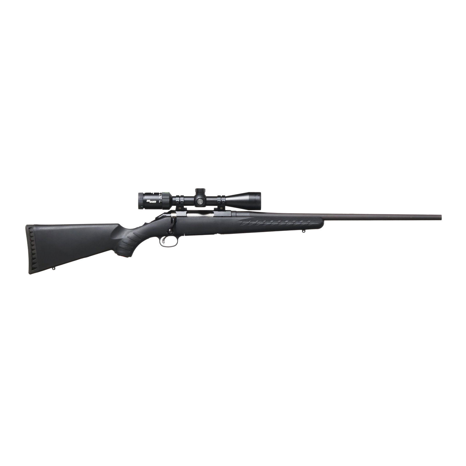 Ruger American 7mm-08 Rem. Bolt-Action Rifle w/ Optic: Ruger American 7mm-08 Rem. Bolt-Action Rifle w/ Optic Serial number 690026978 present on left side of receiver, text of RUGER AMERICAN present on receiver, text of 7mm-08 REM. on 22 in. barrel, WEAVER