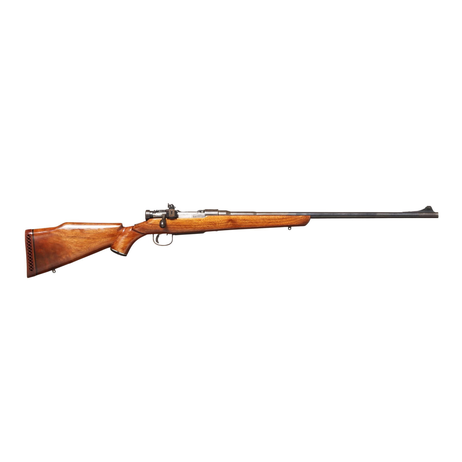 Arisaka .300 Savage Sporterized Bolt-Action Rifle: Arisaka .300 Savage Sporterized Bolt-Action Rifle Serial number 47908 present on left side of receiver, partial serial number of 908 present on bolt body and bolt handle, electric pencil engraving of 